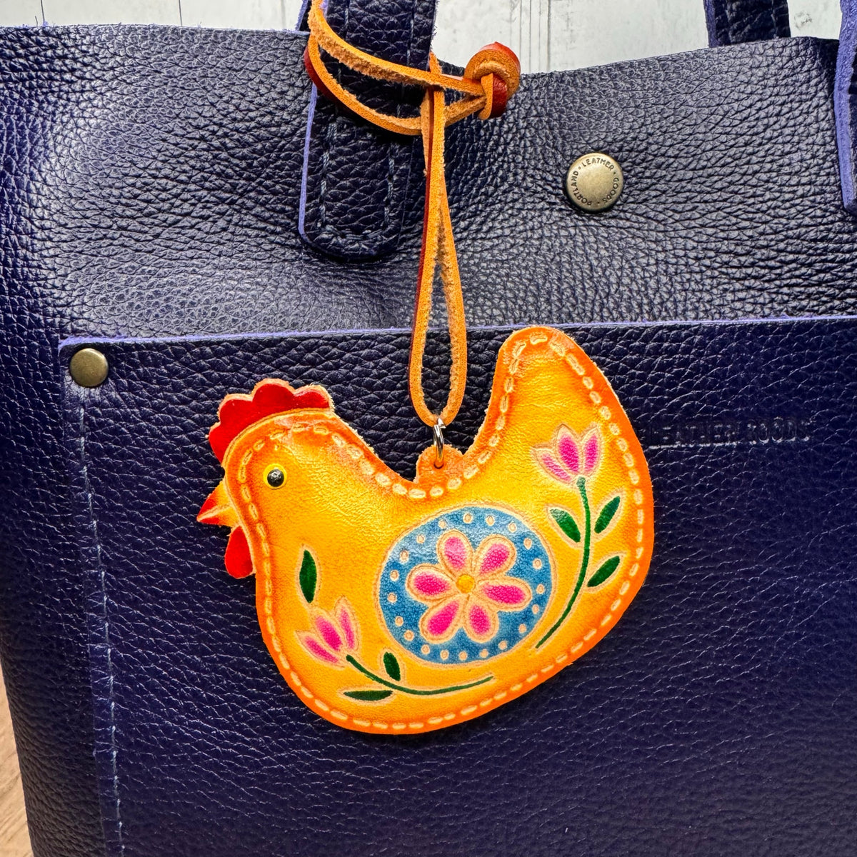Genuine Leather Purse Charm Chicken Bag Charm Leather Flair Farm Lover NEW!