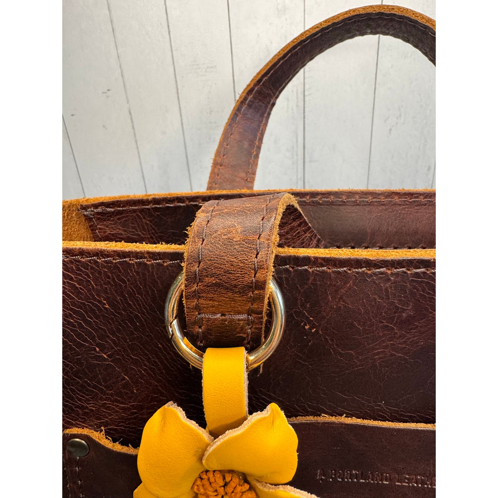 Genuine Leather Yellow Flower Bag Charm