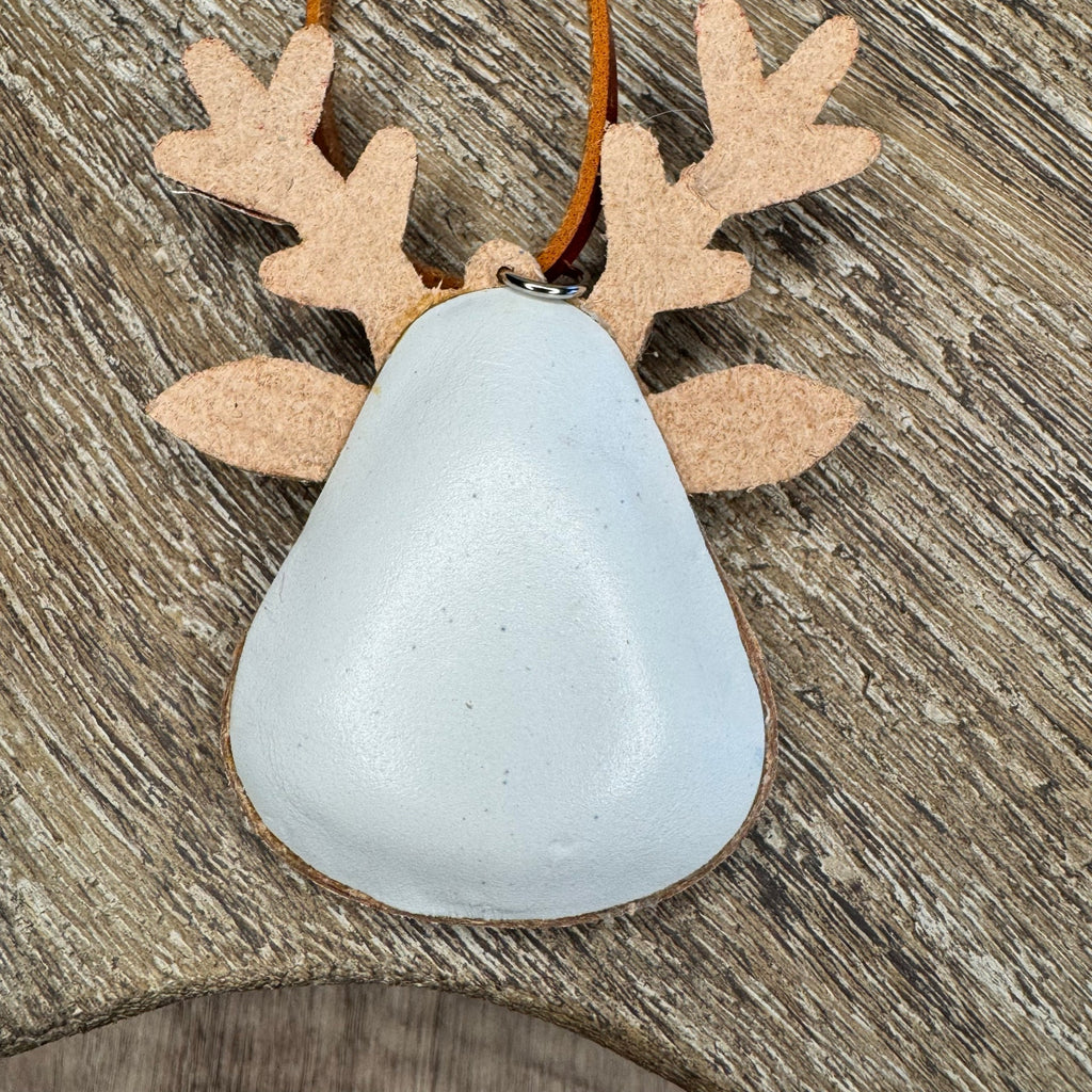 Reindeer Purse Charm Genuine Leather Bag Charm Rudolph Red Nosed Reindeer