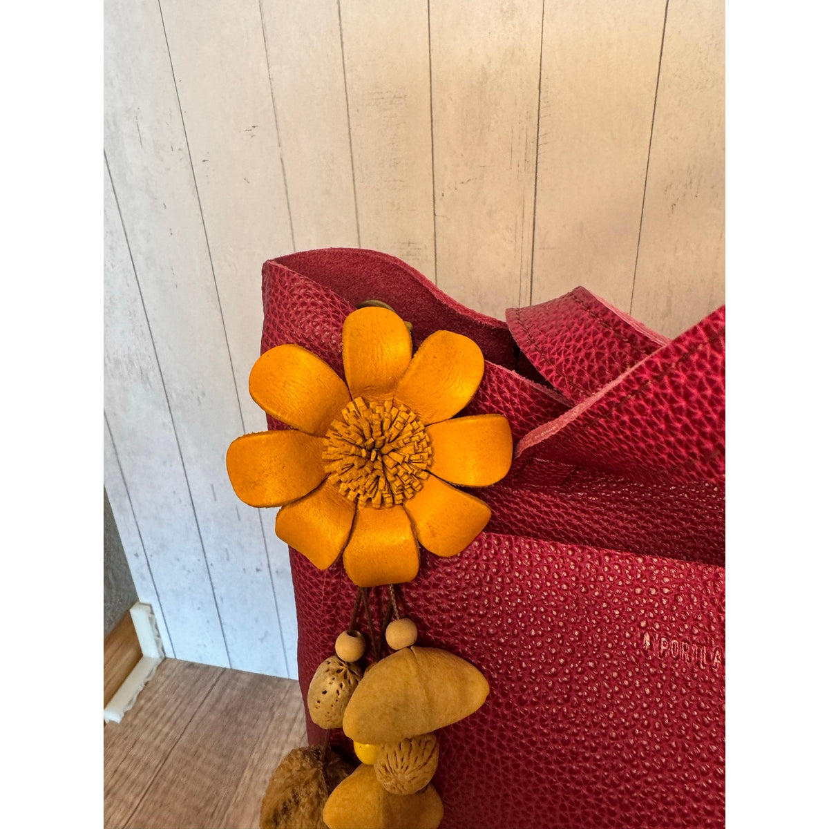 Yellow Summer Daisy Purse Charm Genuine Leather Sunflower Flower Bag Charm NEW!