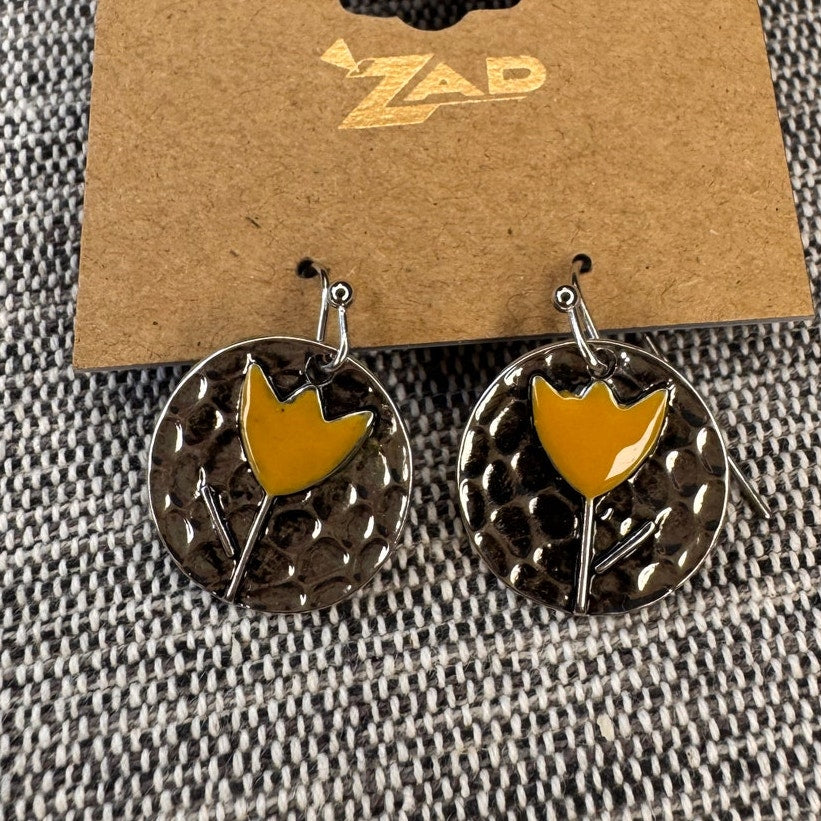 Hammered Metal Tulip Earrings Boho Accessories Flower Accessories NEW!