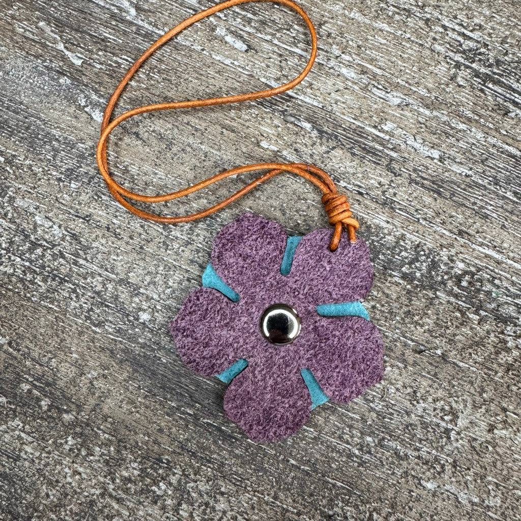 Leather Charm Flower Bag Charm Genuine Leather Purse Keychain NEW FAST SHIP