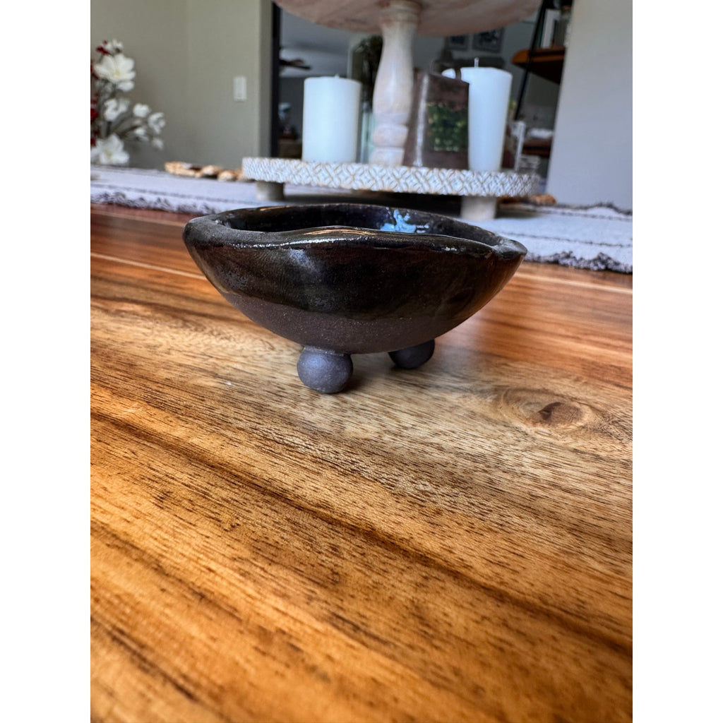 Rustic Jewelry Dish Pottery Bowl Salt Pepper Pinch Bowl Artisan Trinket Dish