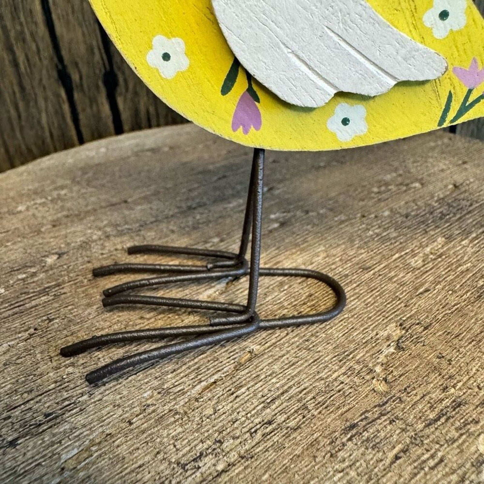 Home Decor Wood Bird Sitter Flower Home Decor NEW FAST SHIP