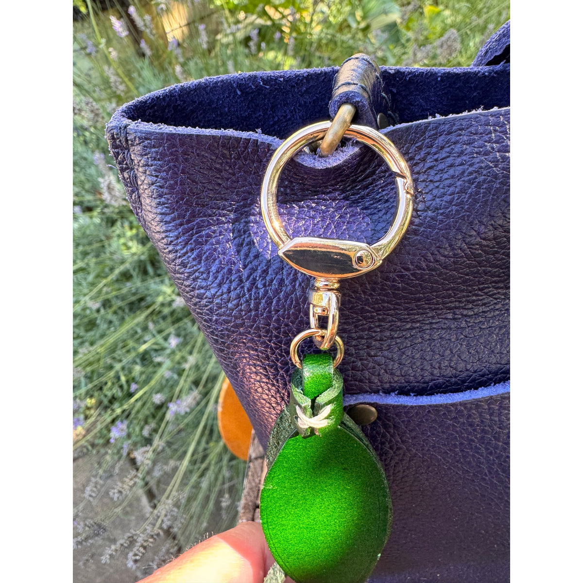 Genuine Leather Orange Tulip Bag Charm Tulip Spring Orange Flower Leather Charm