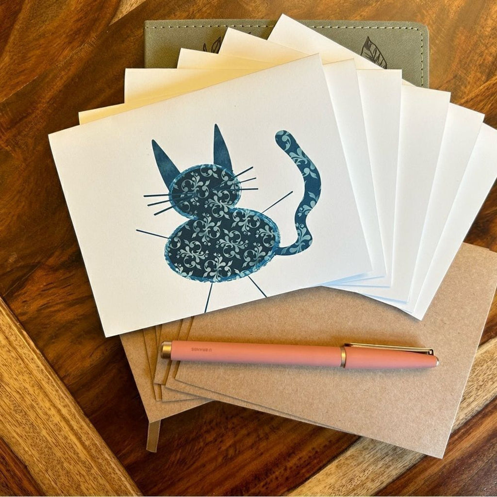 Greeting Cards Blank Cards Cat Lover Blank Notes Set of 6 Handcrafted Cards