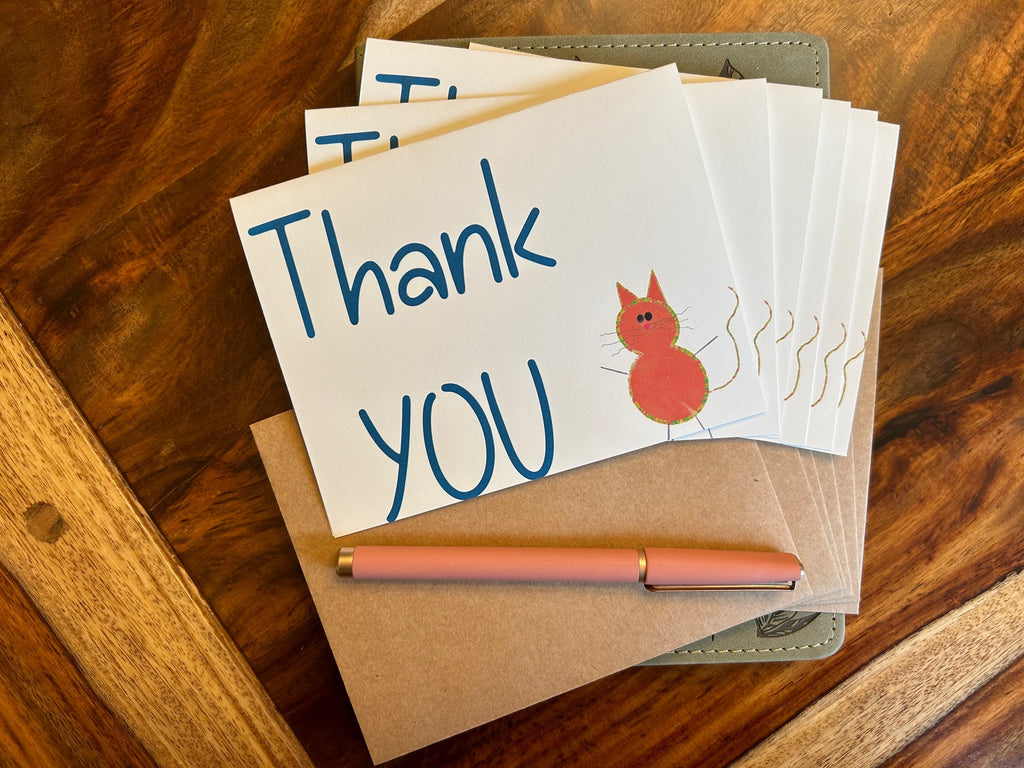 Thank You Cards Greeting Cards Blank Notes for Gift Friends Set of 6 & Envelopes image 0
