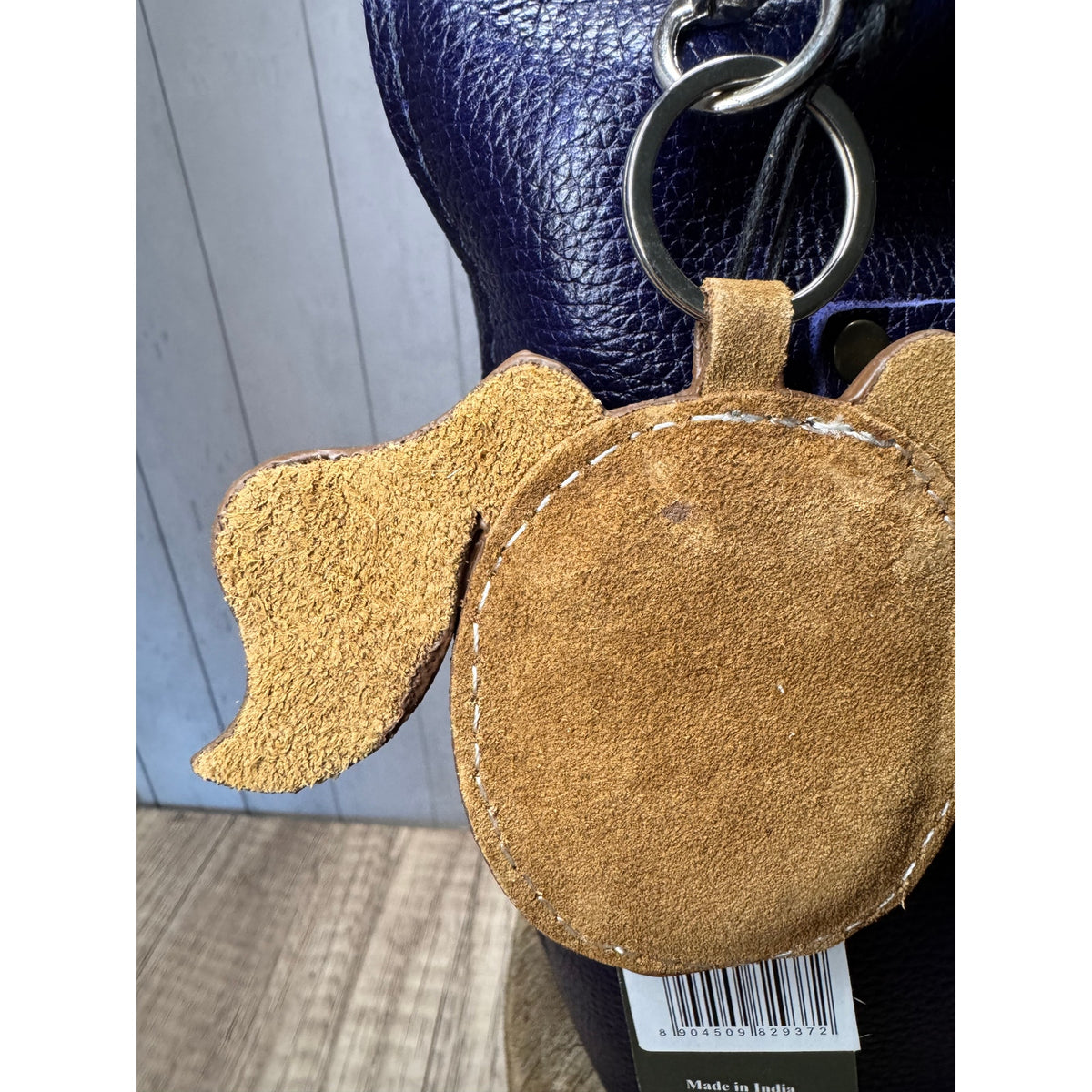 Cute Brown Dog Purse Charm Dog Lover Genuine Leather Bag Charm