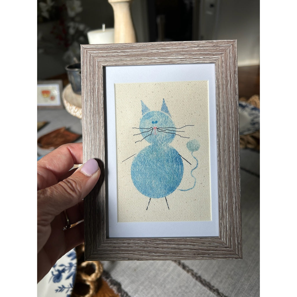 Kitty Cat Mini Picture Frame 6 x 4 Original Wall Art Canvas Gary the Cat
