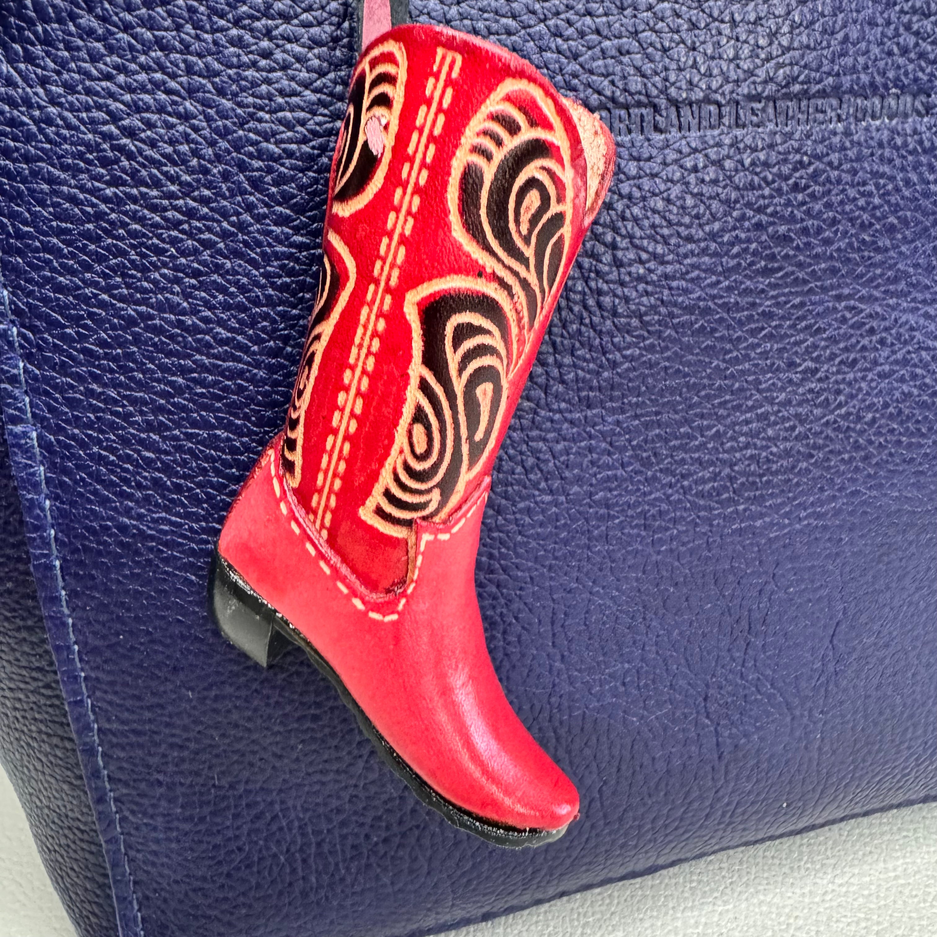 Leather Cowboy Boot Bag Charm Women’s Purse Charm