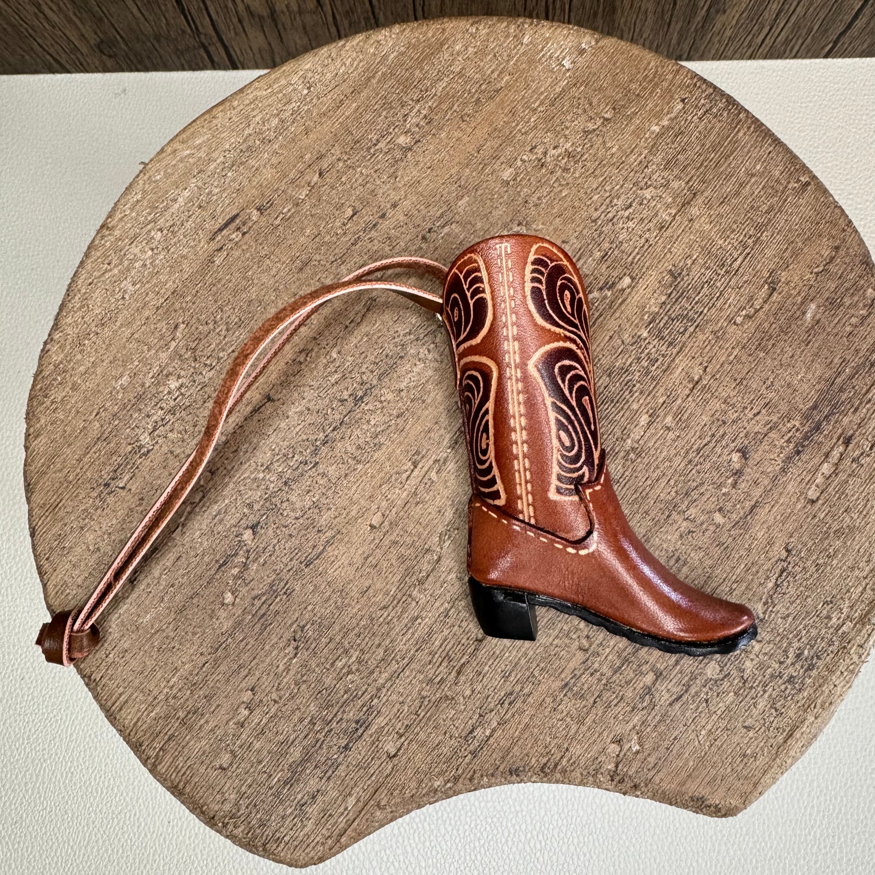 Leather Cowboy Boot Bag Charm Women’s Purse Charm