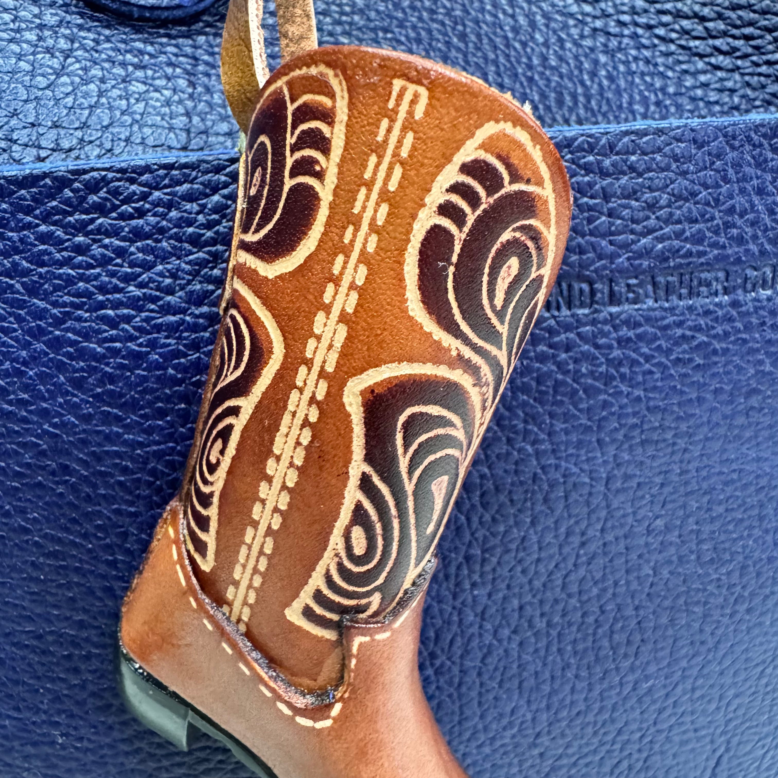 Leather Cowboy Boot Bag Charm Women’s Purse Charm