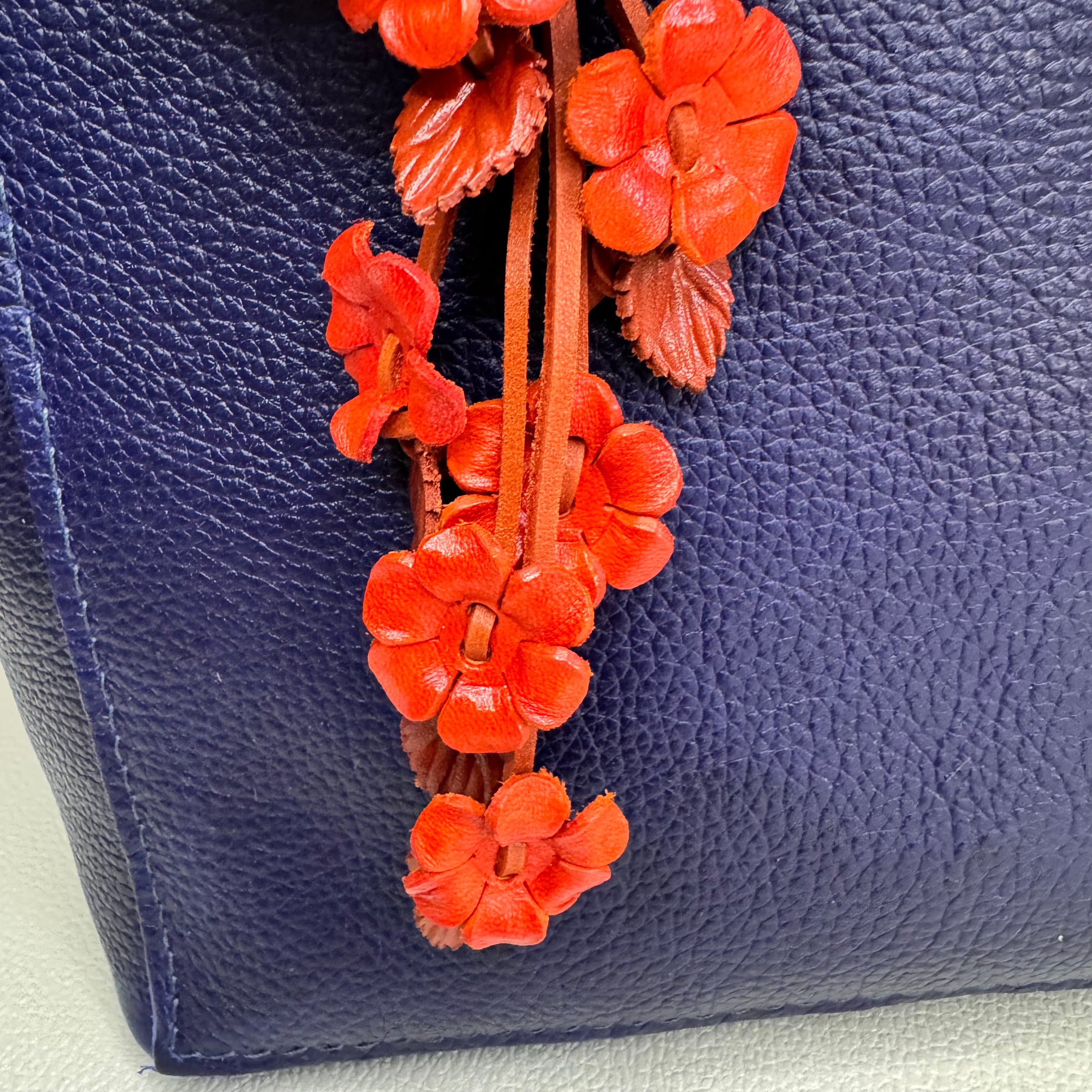 Orange Daisy Flower Leather Bag Charm Autumn Accessories