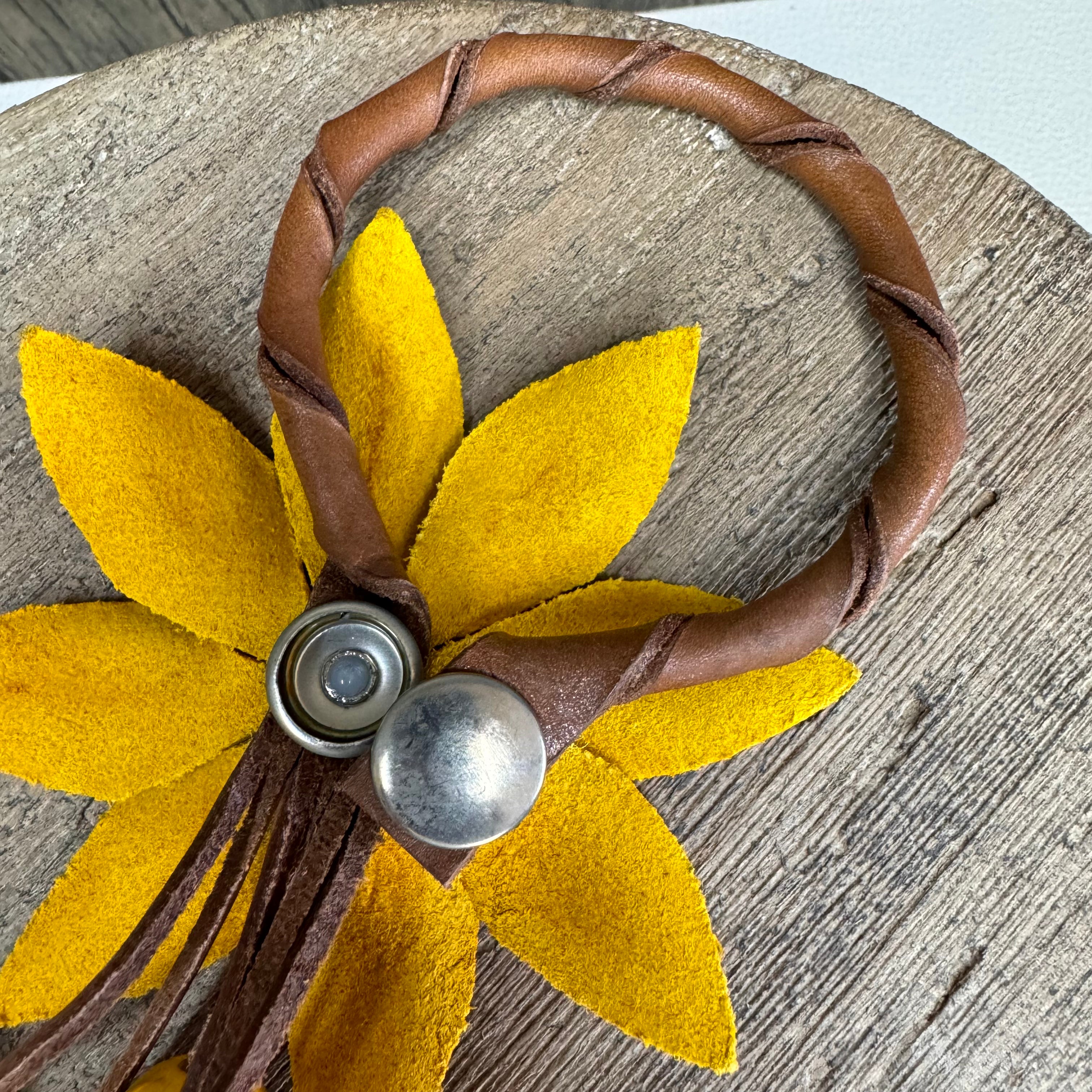 Sunflower Leather Bag Charm Autumn Accessories Purse Keychain