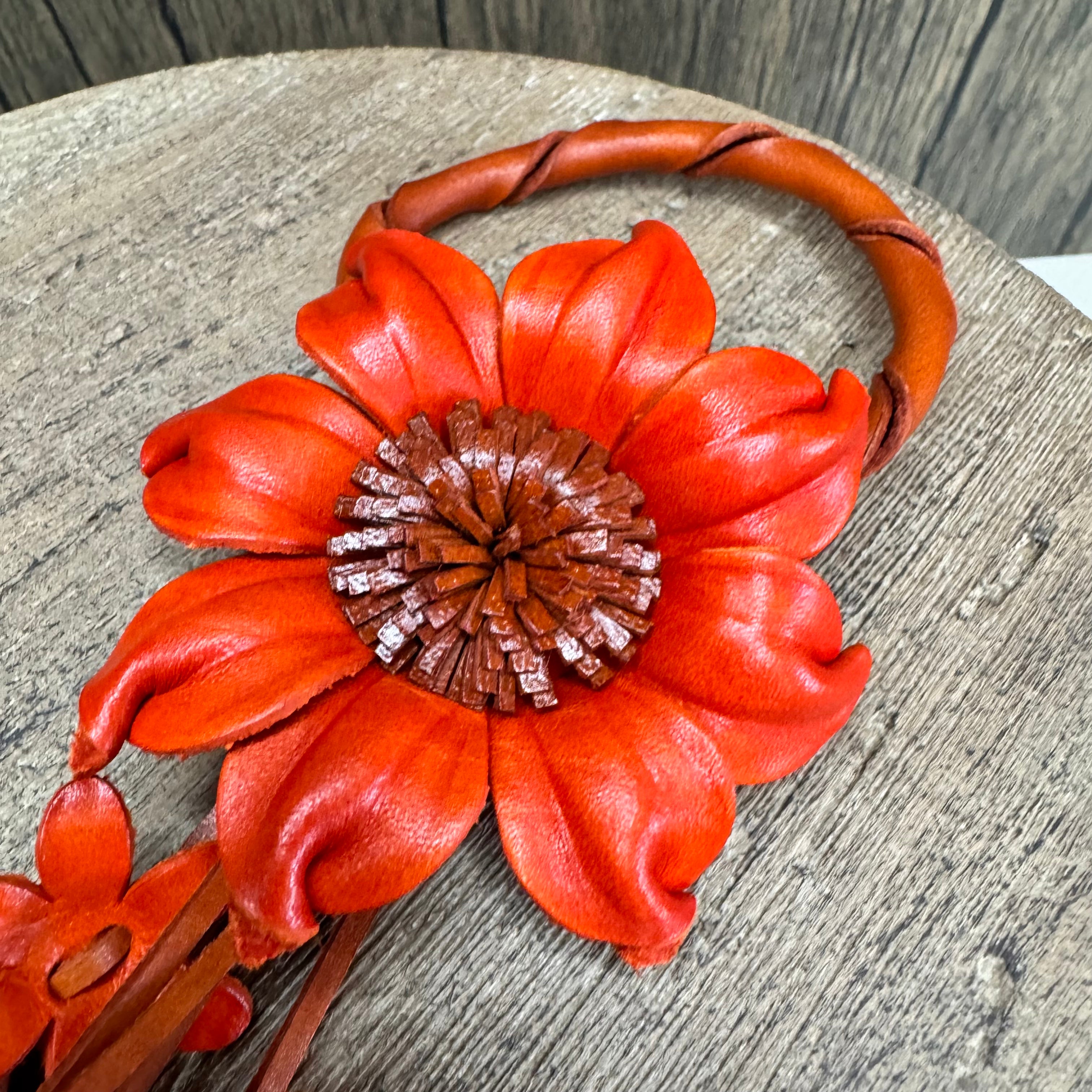 Autumn Genuine Leather Bag Charm Leather Purse FALL Accessories Flower Bag Charm