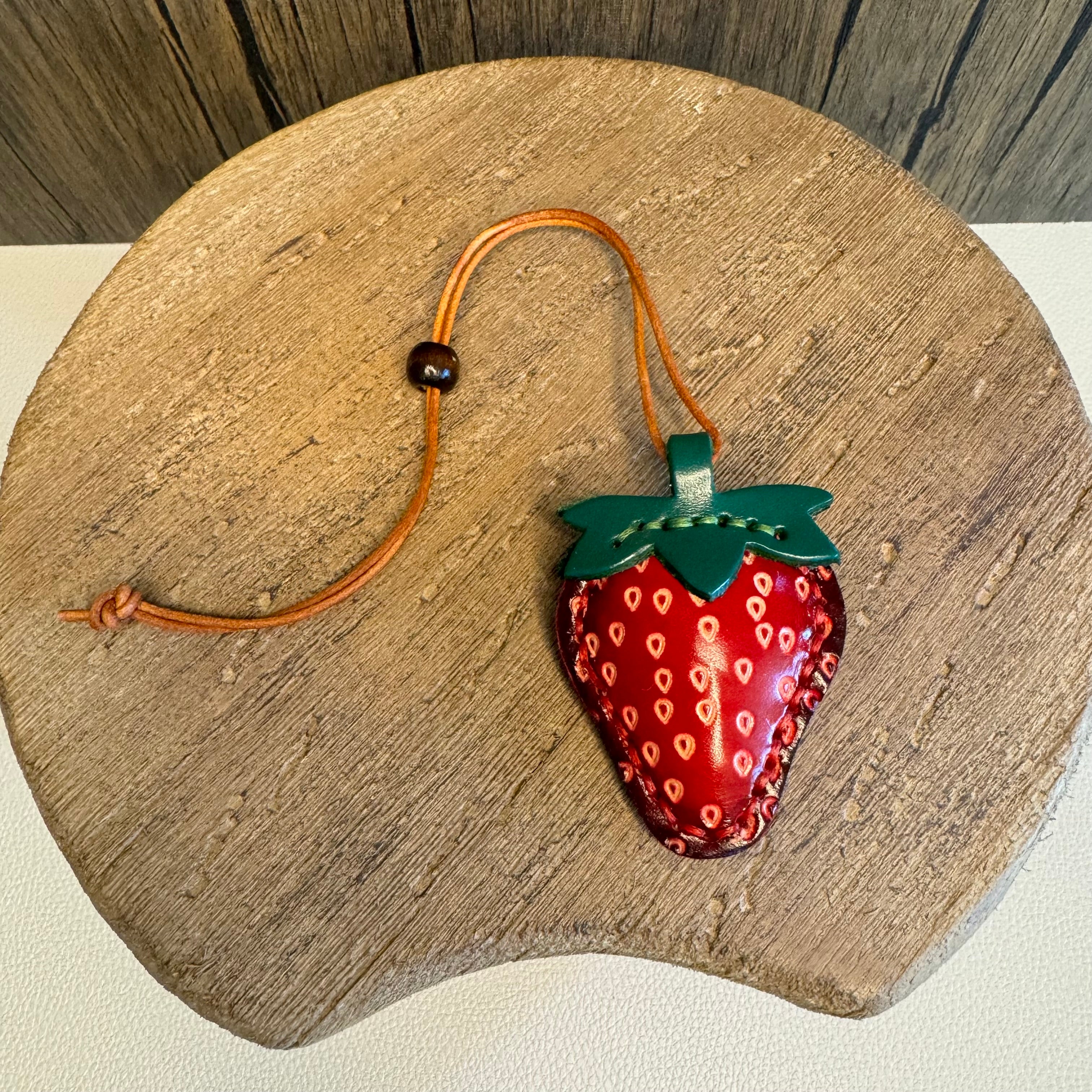 Genuine Leather Strawberry Purse Charm Bag Charms West Hills Studio