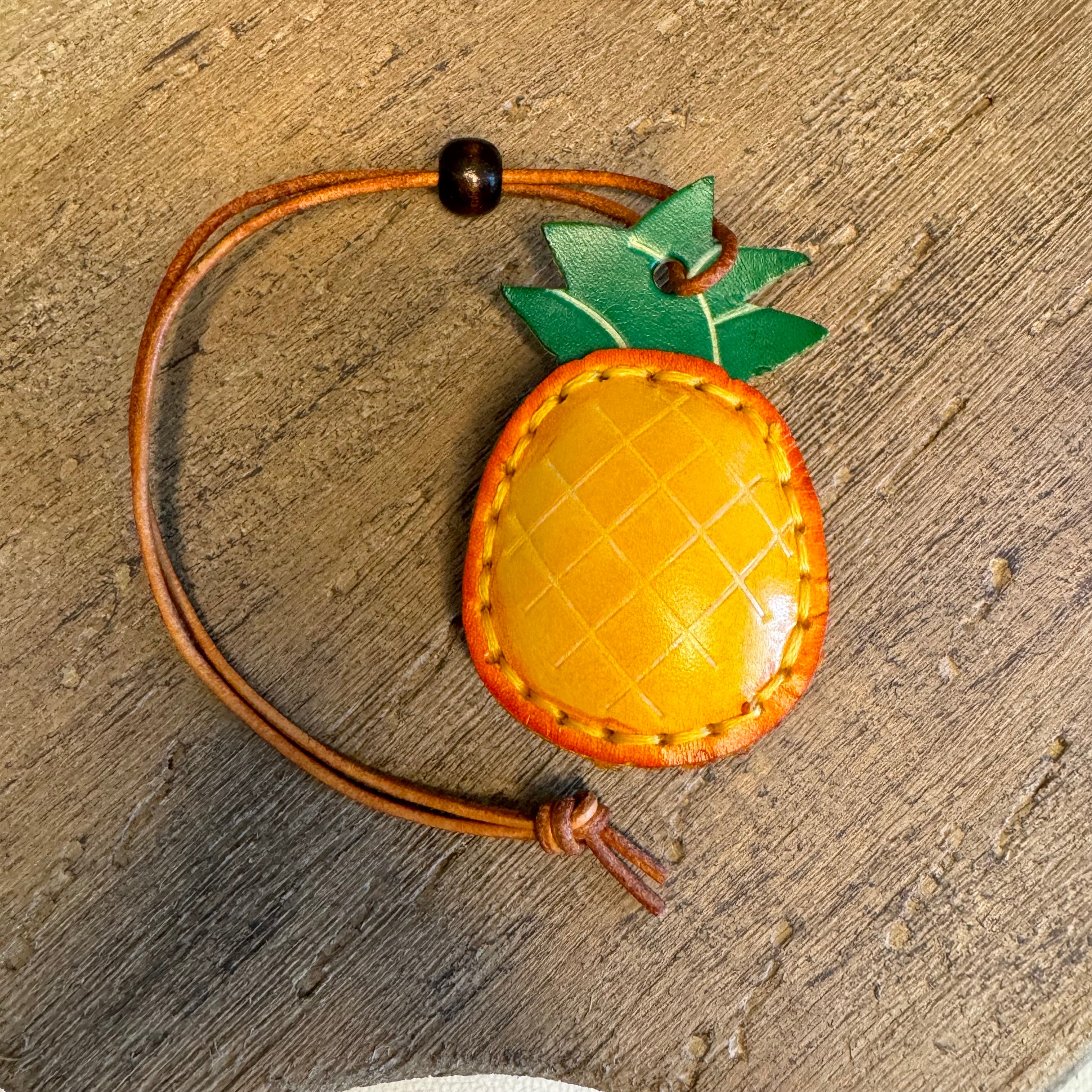 Genuine Leather Pineapple Fruit Purse Charm Bag Charms West Hills Studio