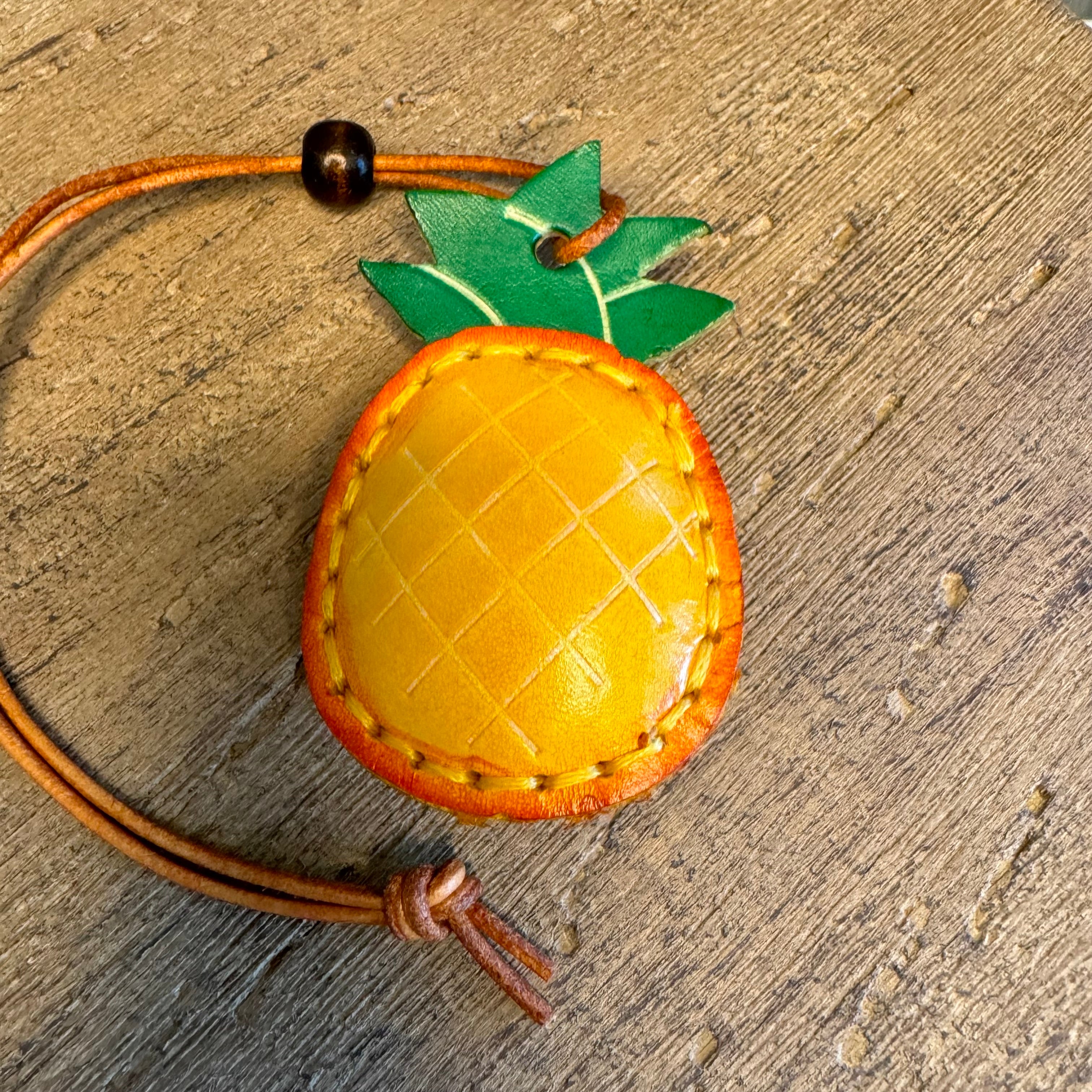 Genuine Leather Pineapple Fruit Purse Charm Bag Charms West Hills Studio