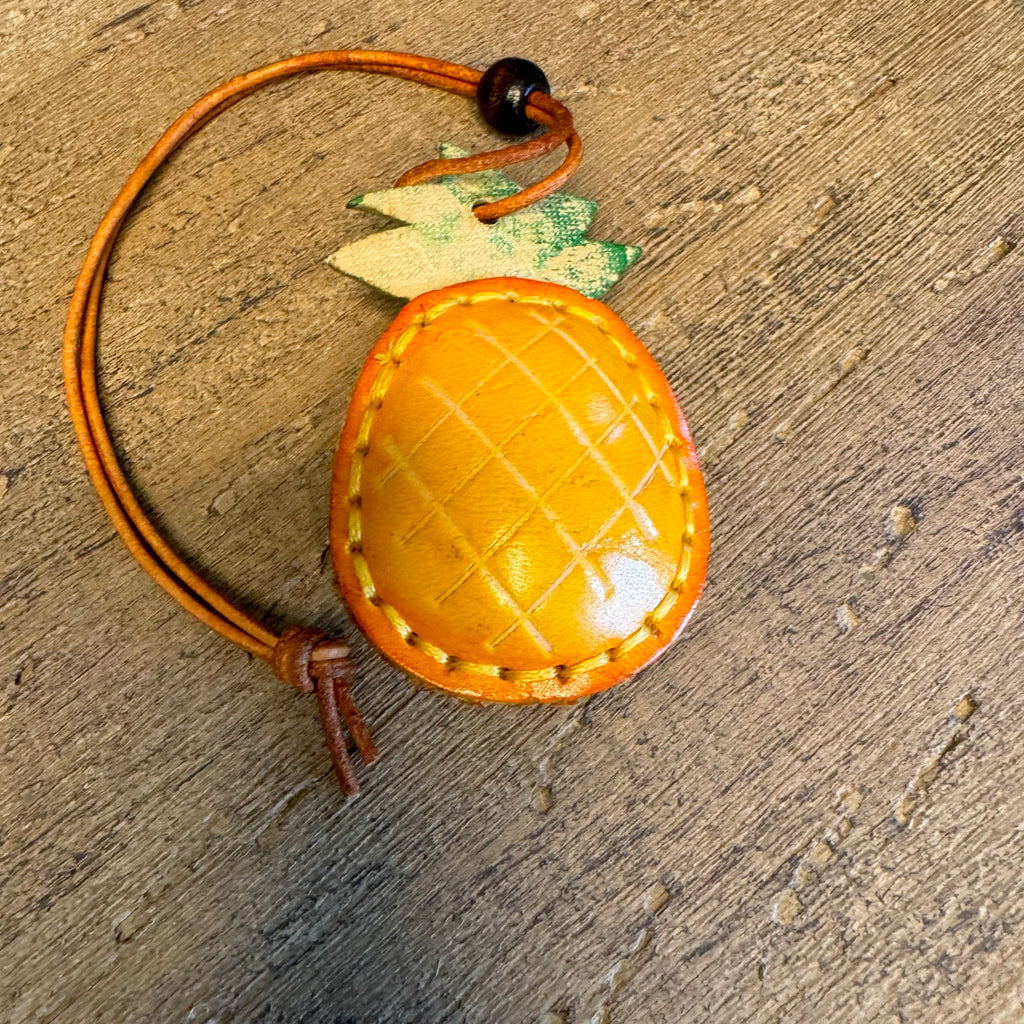 Genuine Leather Pineapple Fruit Purse Charm Bag Charms West Hills Studio