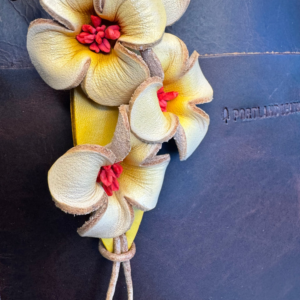 Genuine Leather Flower Bag Charm West Hills Studio