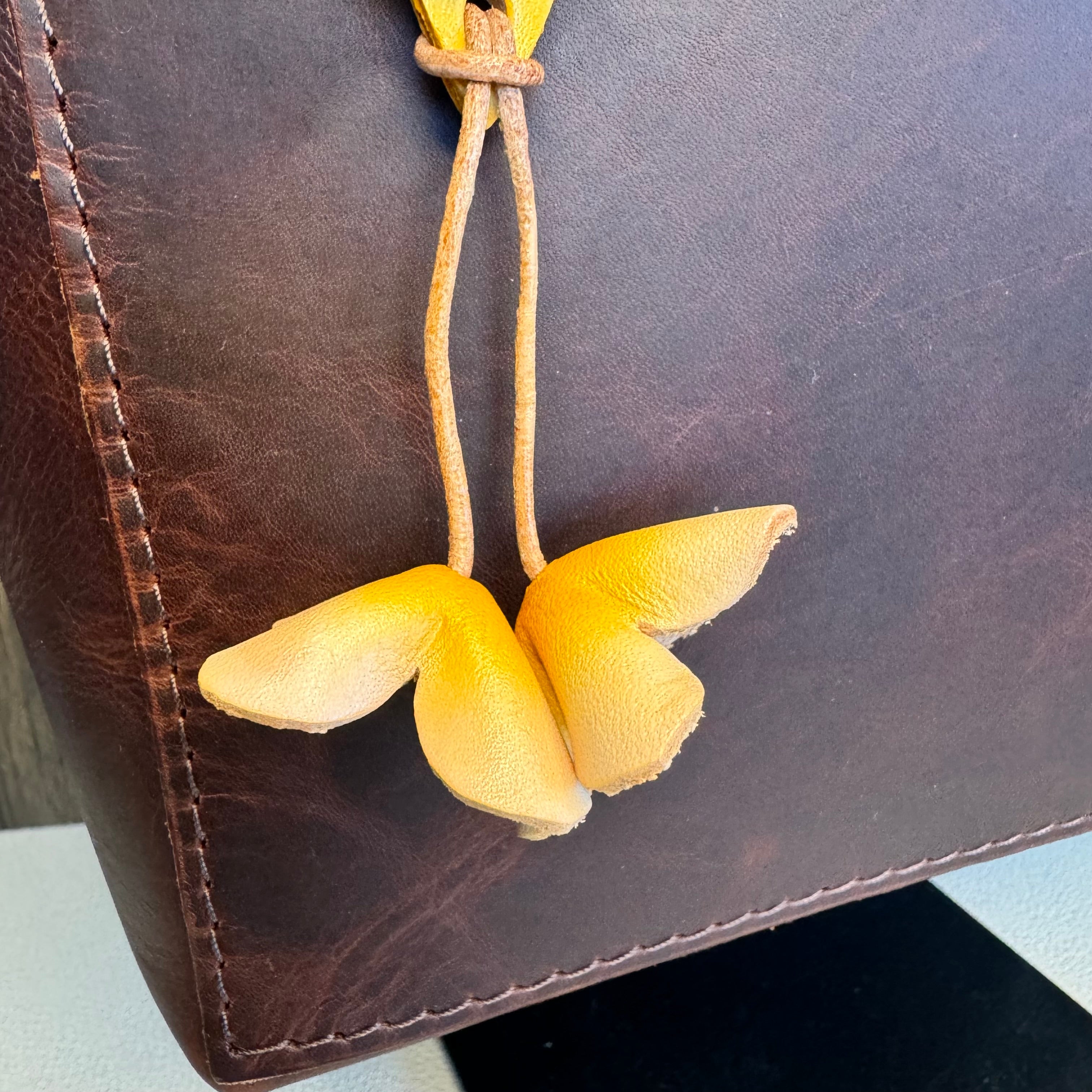 Genuine Leather Flower Bag Charm West Hills Studio