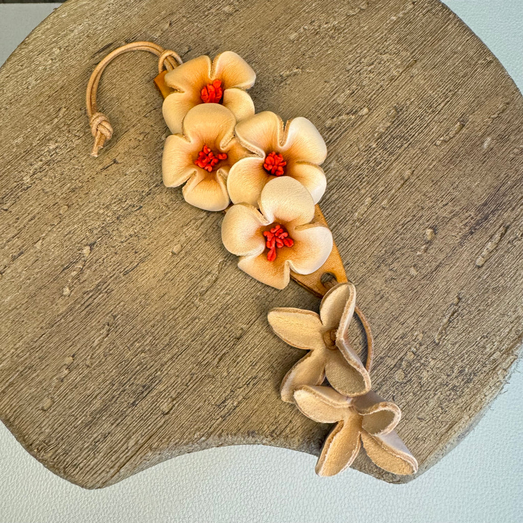 Genuine Leather Flower Bag Charm West Hills Studio