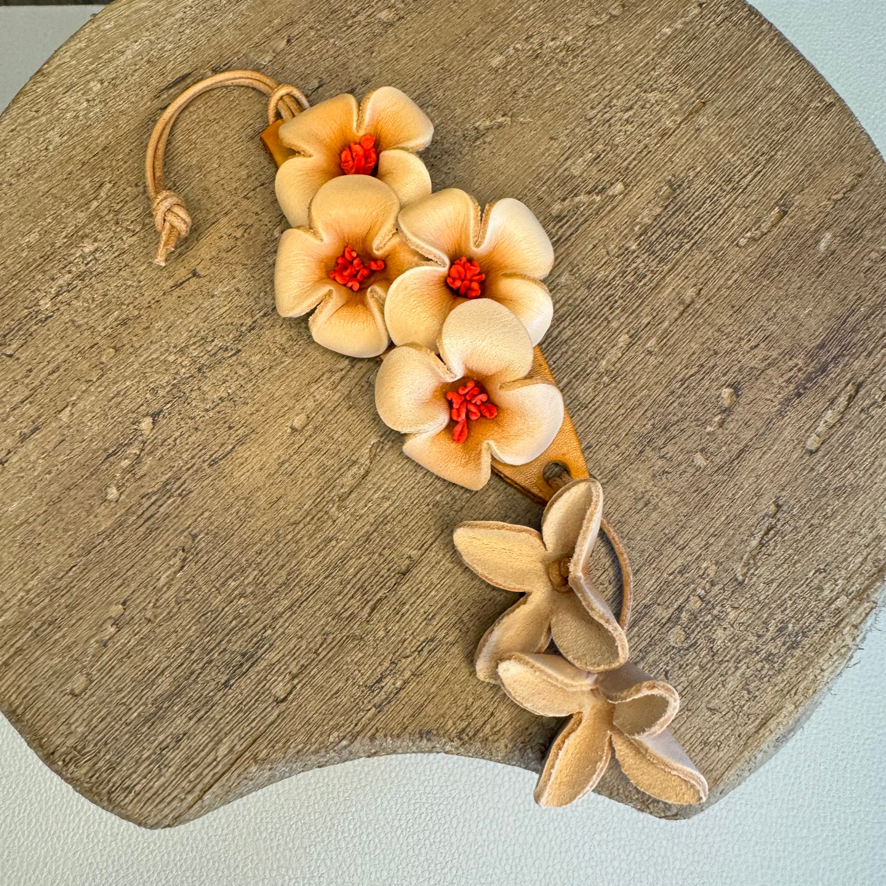 Genuine Leather Flower Bag Charm West Hills Studio
