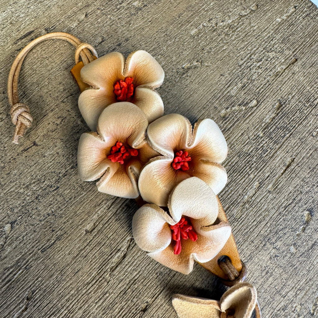 Genuine Leather Flower Bag Charm West Hills Studio