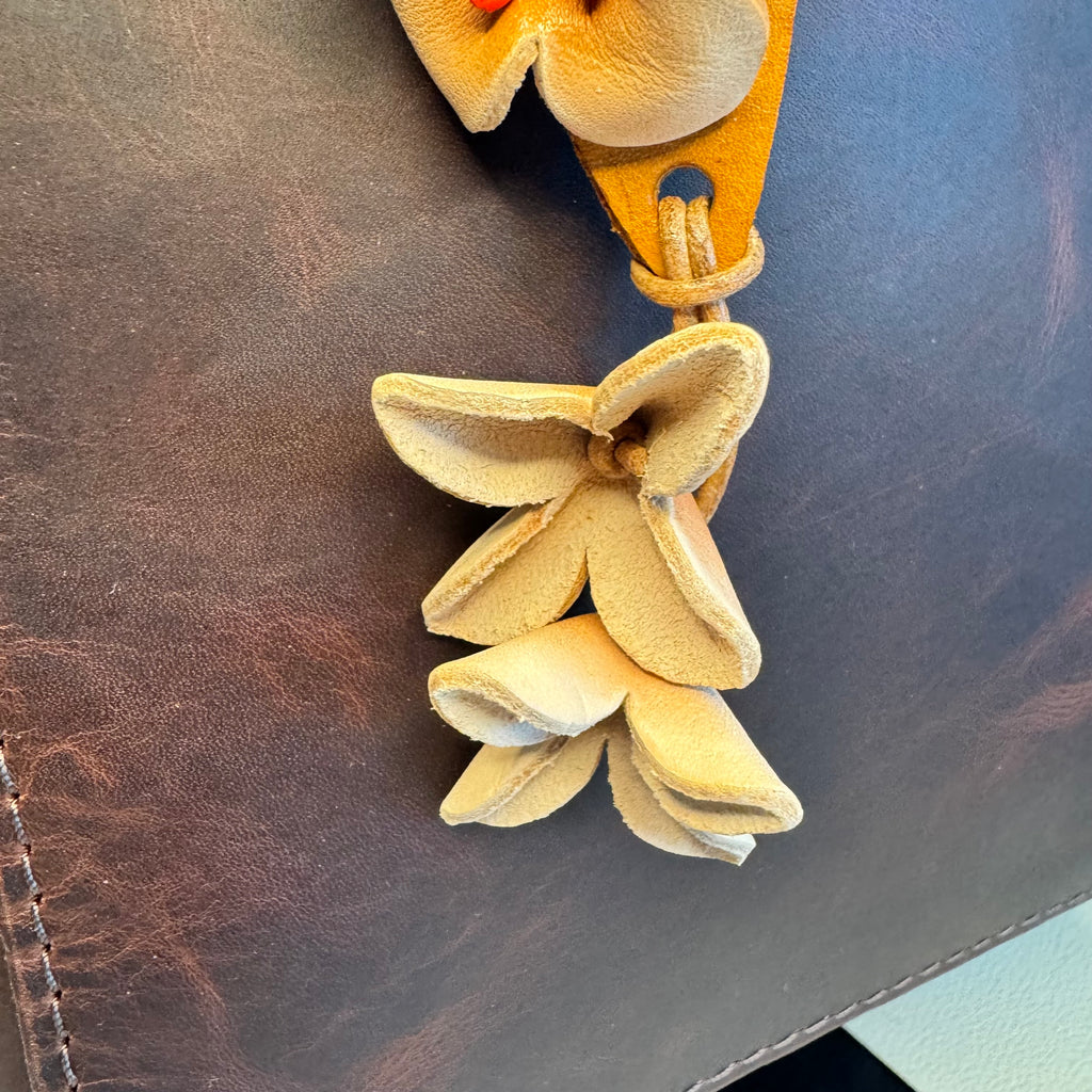 Genuine Leather Flower Bag Charm West Hills Studio