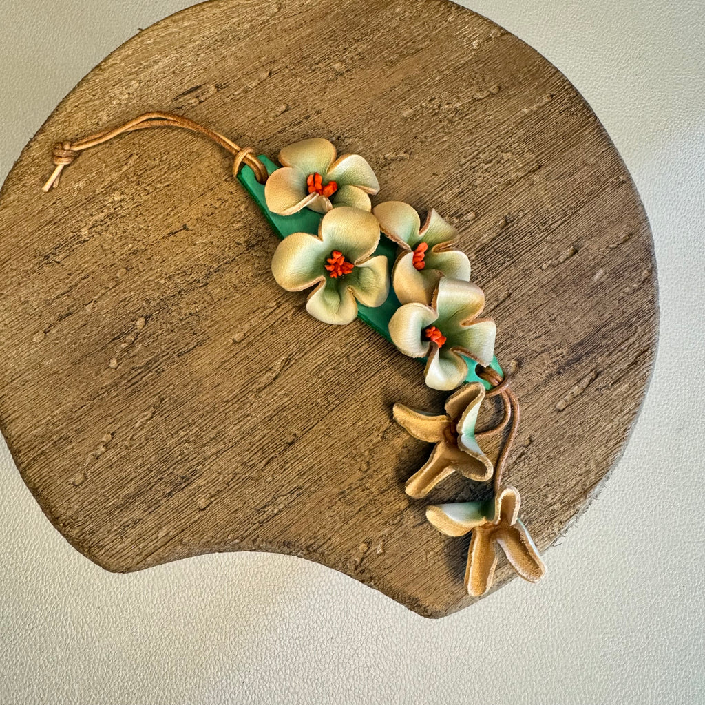 Genuine Leather Flower Bag Charm West Hills Studio