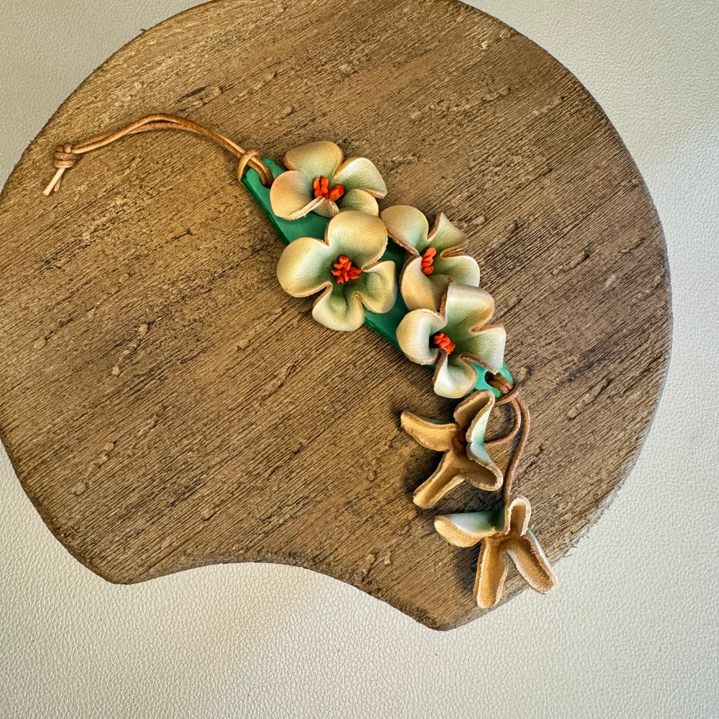 Genuine Leather Flower Bag Charm West Hills Studio