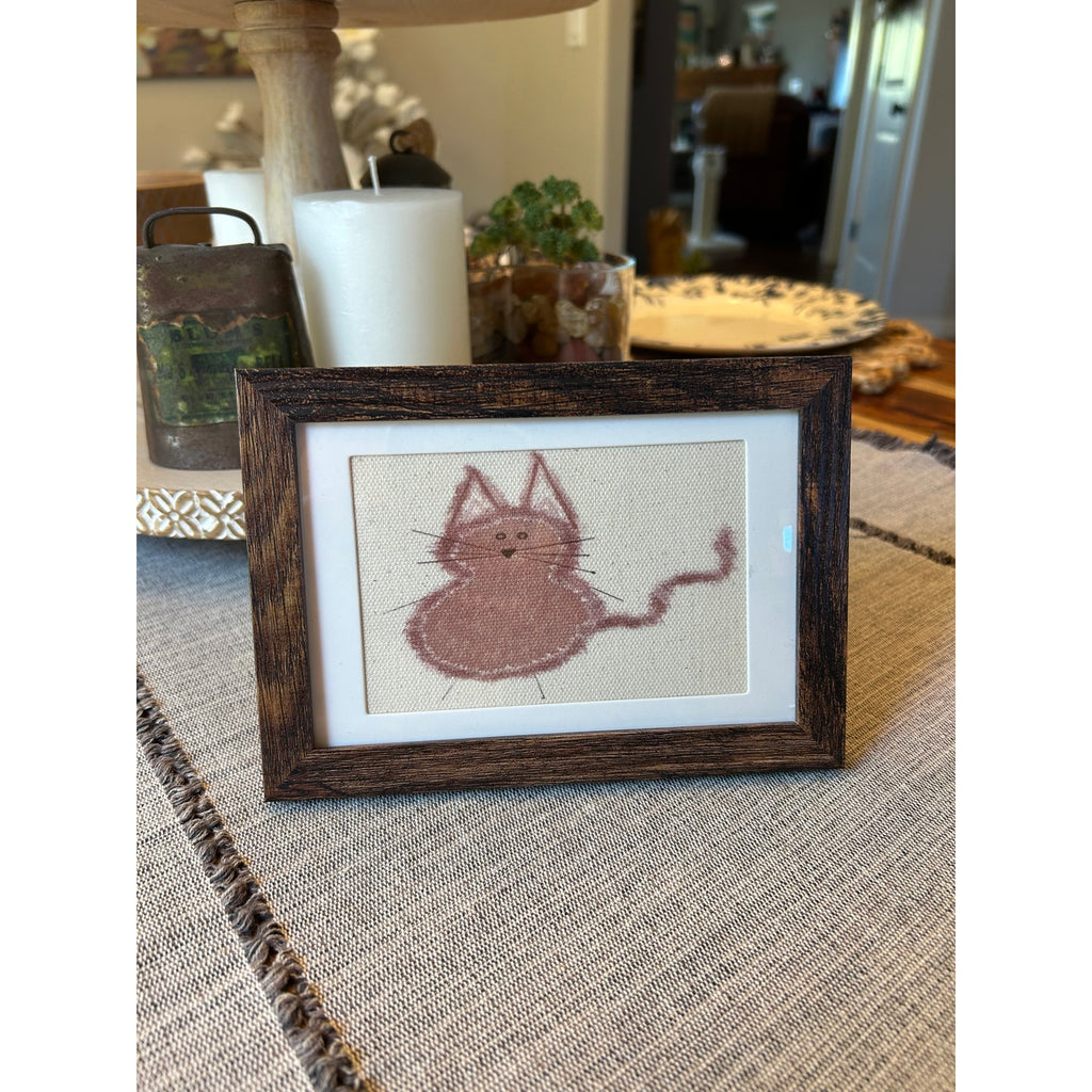 Brown Kitten Kitty Cat Mini Picture Frame Original Art 6 x 4 Cat Lover