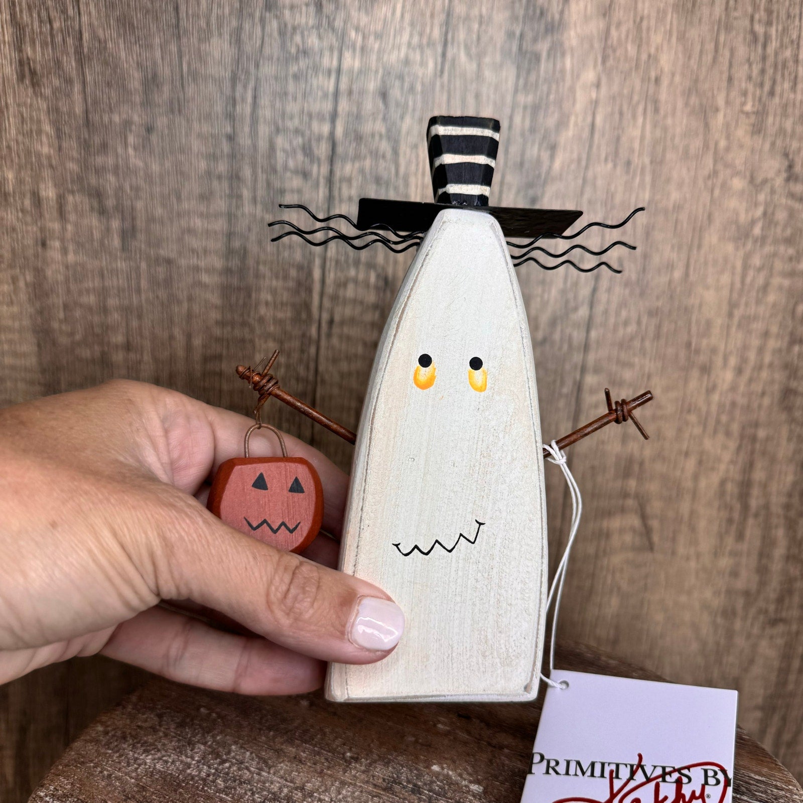 Rustic Halloween Home Decor Sitter Wood Ghost Fall Autumn FAST SHIP NEW