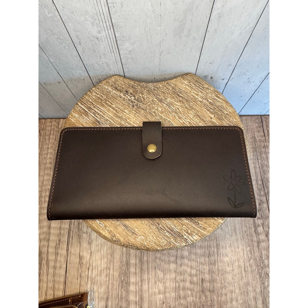 Genuine Leather Wallet ROOTBEER BROWN Leather REAL LEATHER Wallet FAST SHIP