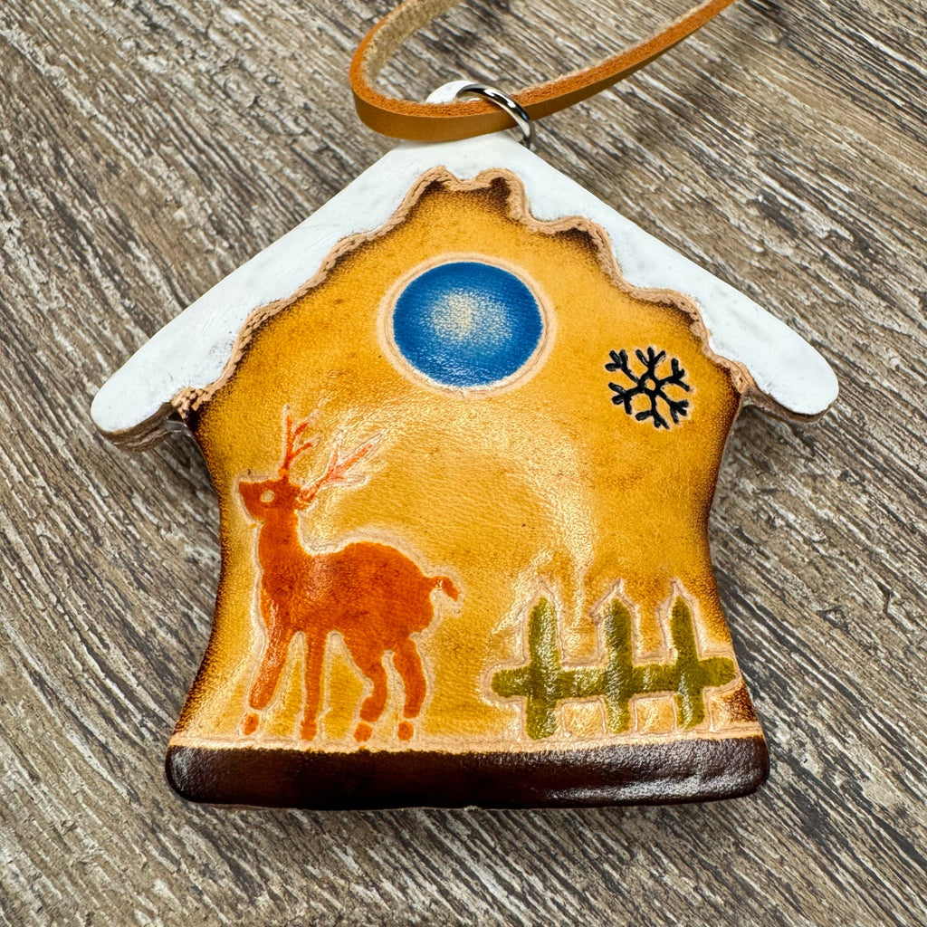 Gingerbread House Purse Charm Genuine Leather Bag Charm Christmas Bag Charm