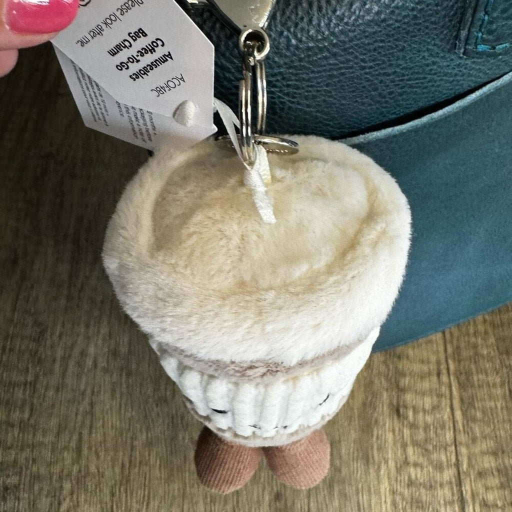 Jellycat Coffee to Go Charm NEW! Jellycat FAST SHIP Purse Keychain