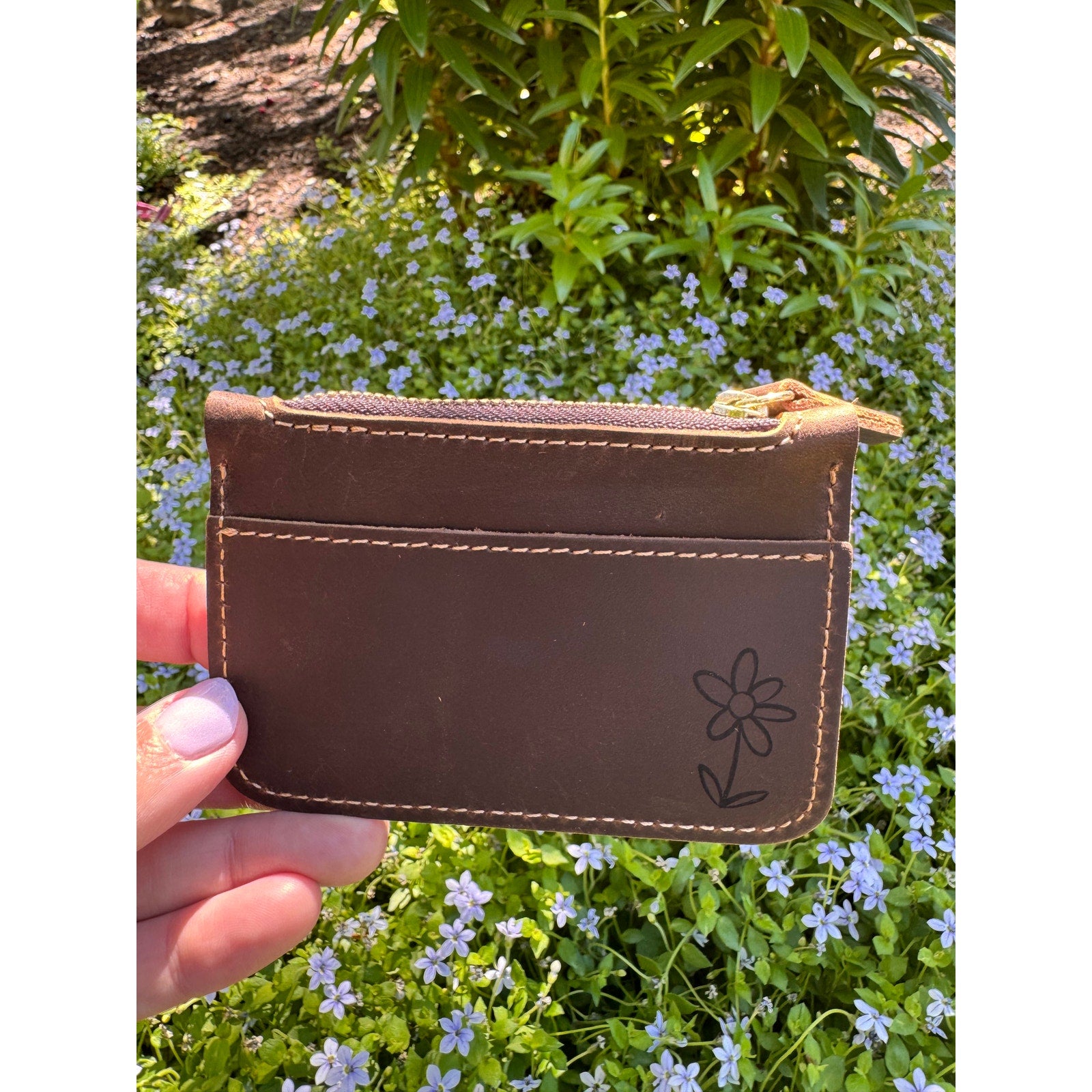 Genuine Leather Wallet DARK BROWN Credit Card Holder Black Leather Wallet