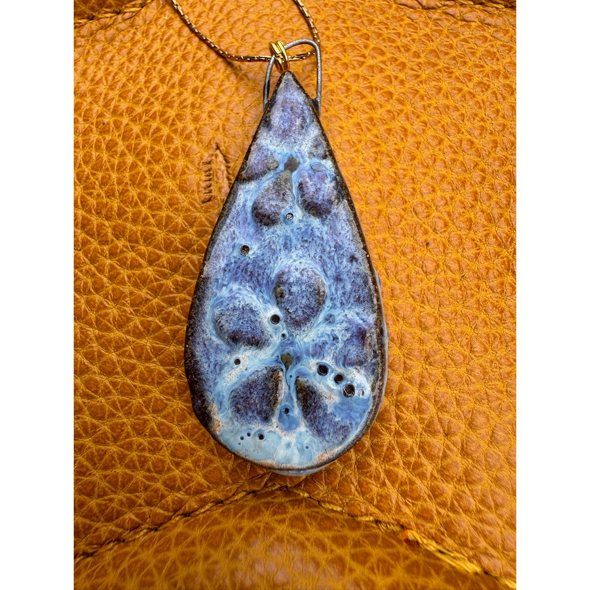 Teardrop Kiln Fired Ceramic Necklace Ceramic Teardrop Pendant Jewelry Necklace