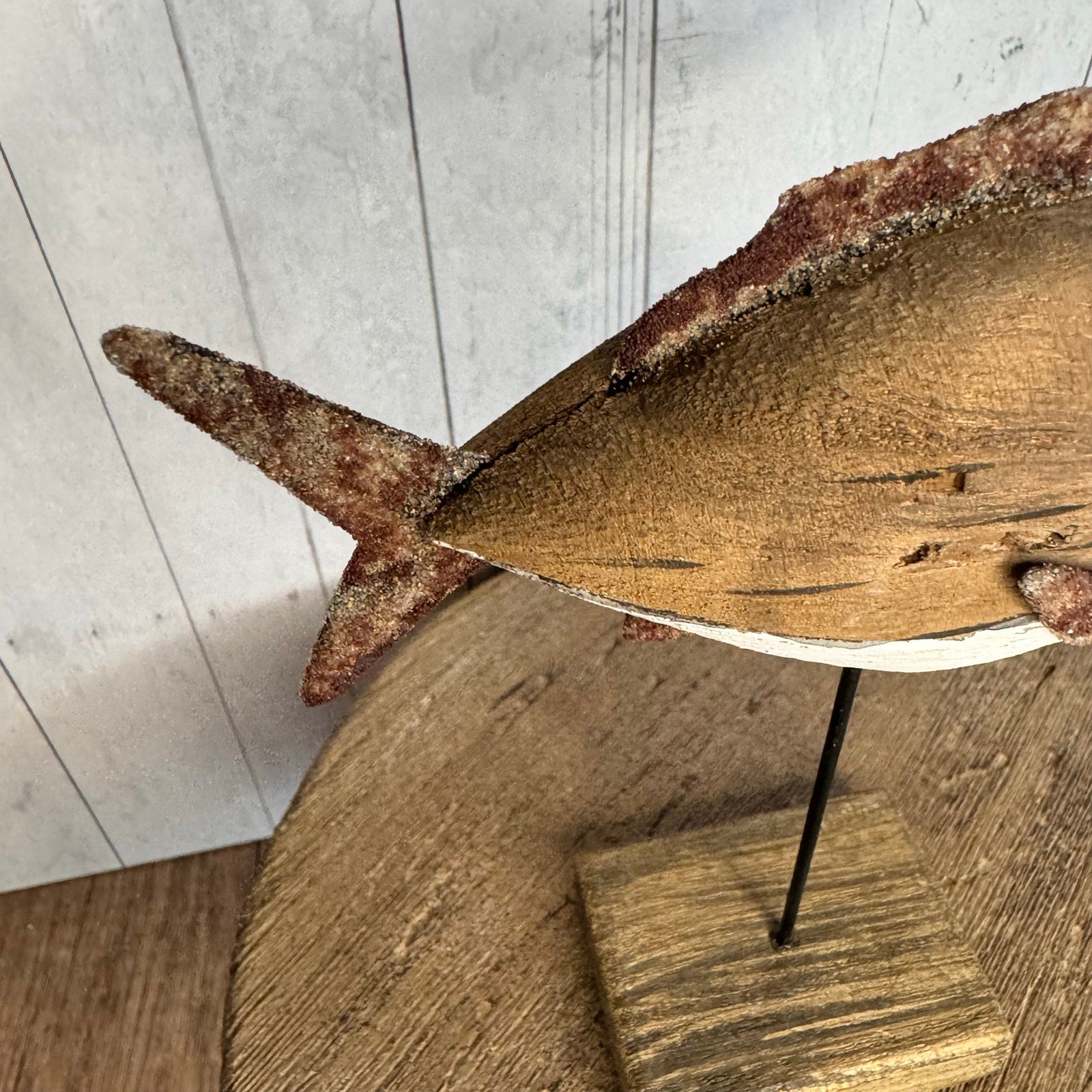 Wood Unicorn Fish Sitter Home Decor Rustic Art Nature Lover Seabird Ocean NEW