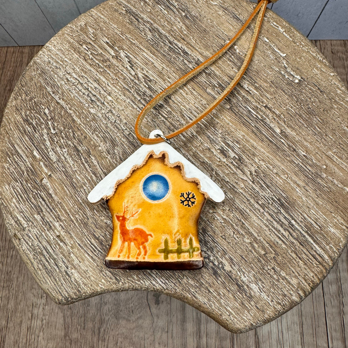 Gingerbread House Purse Charm Genuine Leather Bag Charm Christmas Bag Charm