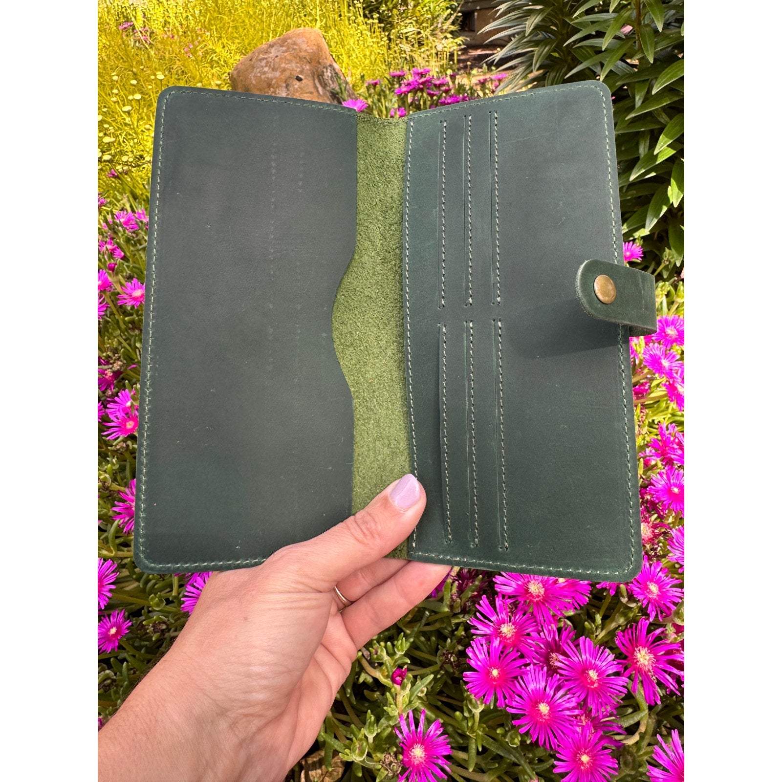 Genuine Leather Wallet DYNASTY GREEN Leather REAL LEATHER Wallet FAST SHIP