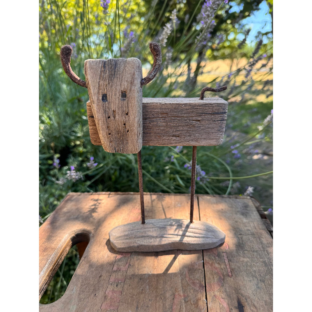 Rustic Wood Cow Sitter FarmHome Decor Wood Rustic Gift FAST SHIP NEW Cow Lover