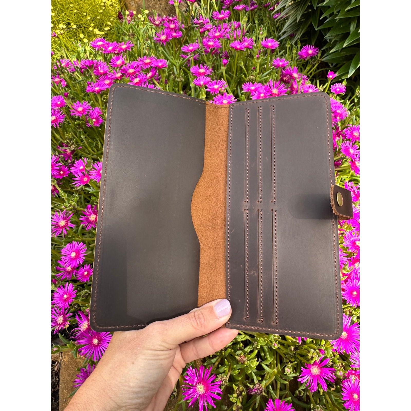 Genuine Leather Wallet ROOTBEER BROWN Leather REAL LEATHER Wallet FAST SHIP