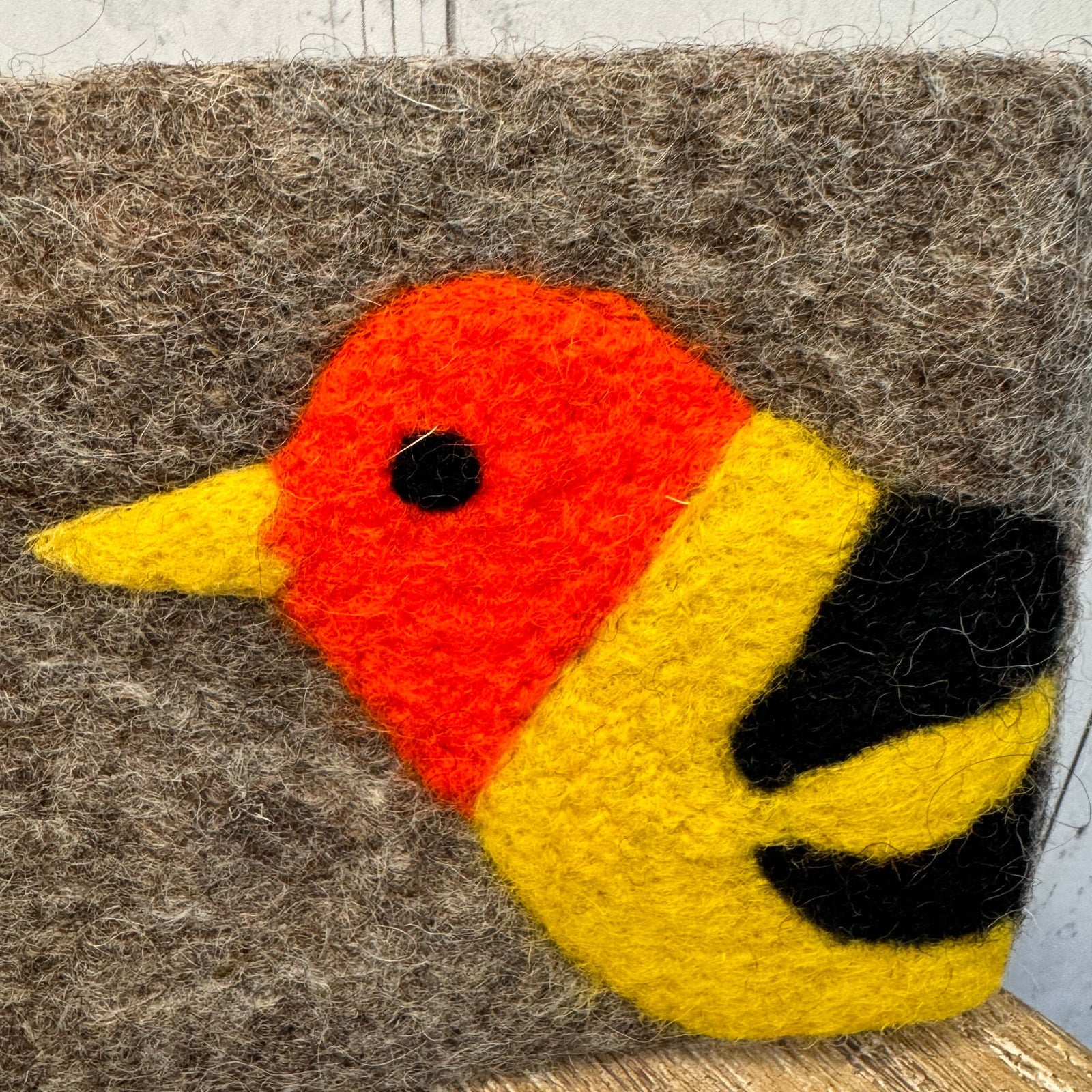 Felted Wool Brown Wallet Pouch Western Tanager Makeup Bag New FAST SHIP