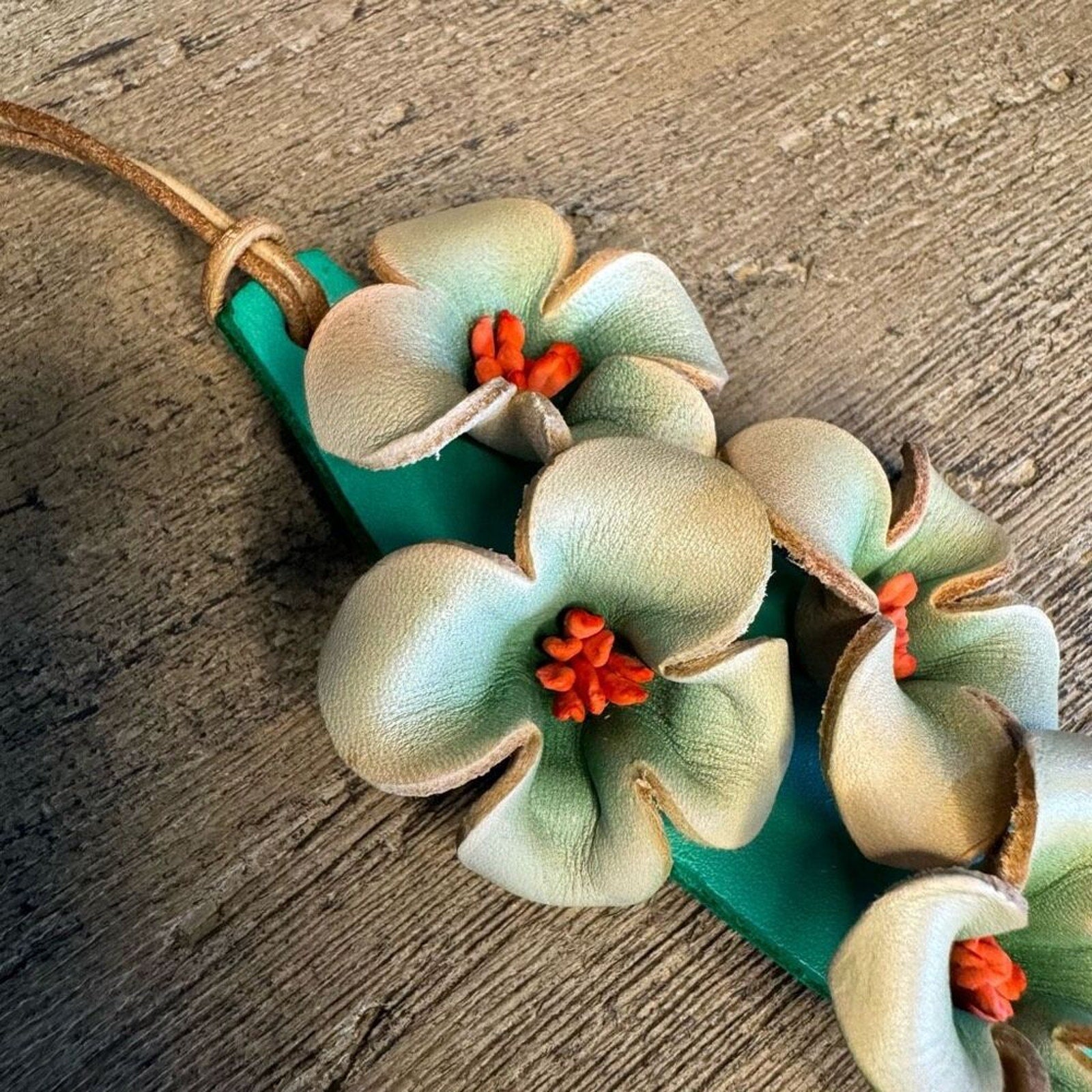 Genuine Leather Flower Bag Charm Crossbody Purse Hibiscus Flower Bag Charm NEW