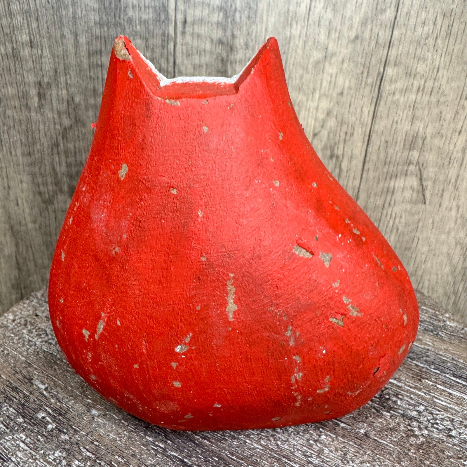 Rustic Tabby Cat Shelf Sitter Wood Love Home Decor Boho Home FAST SHIP