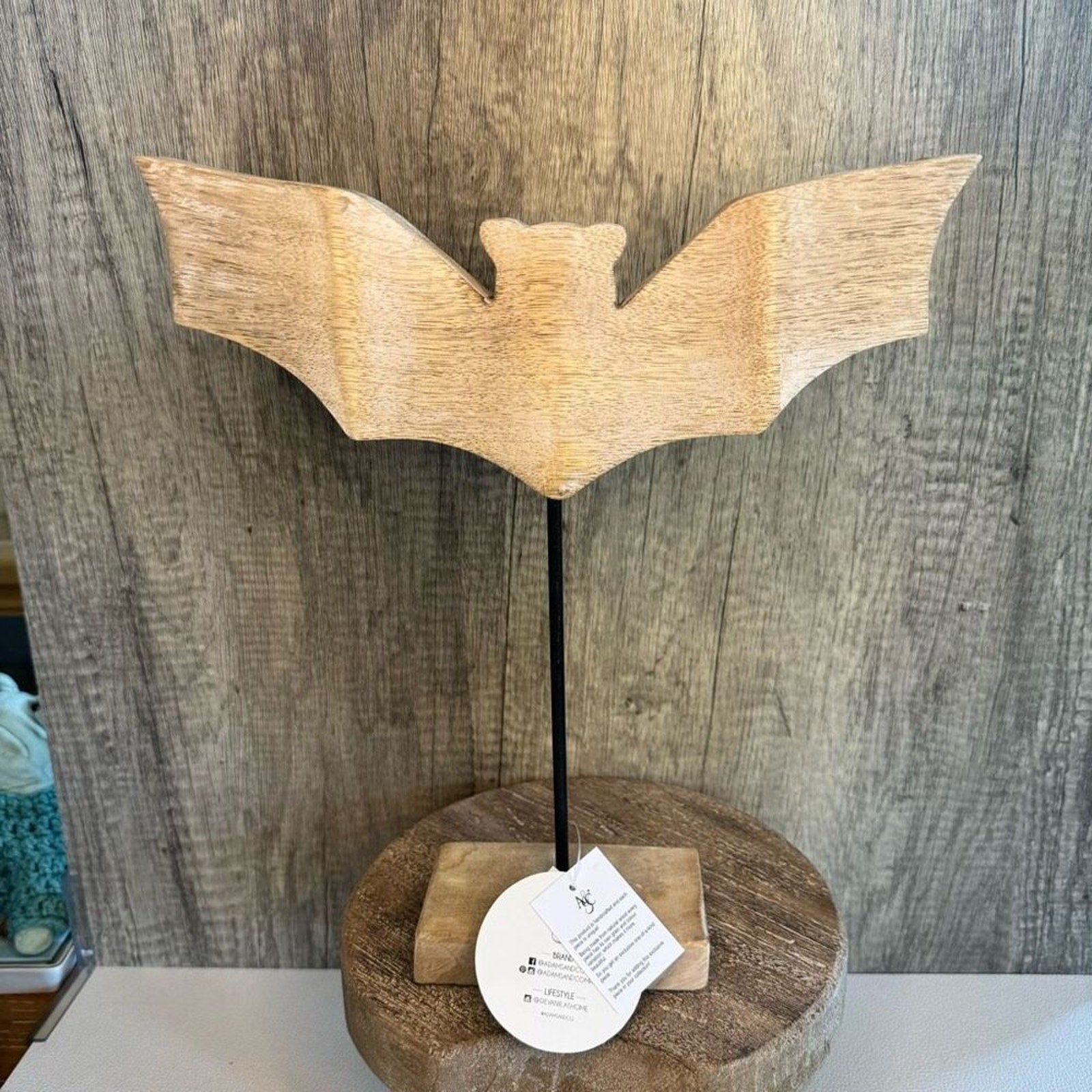 Rustic Halloween Bat Fall Home Decor 12 Inch Wood Bat Halloween FAST SHIP NEW