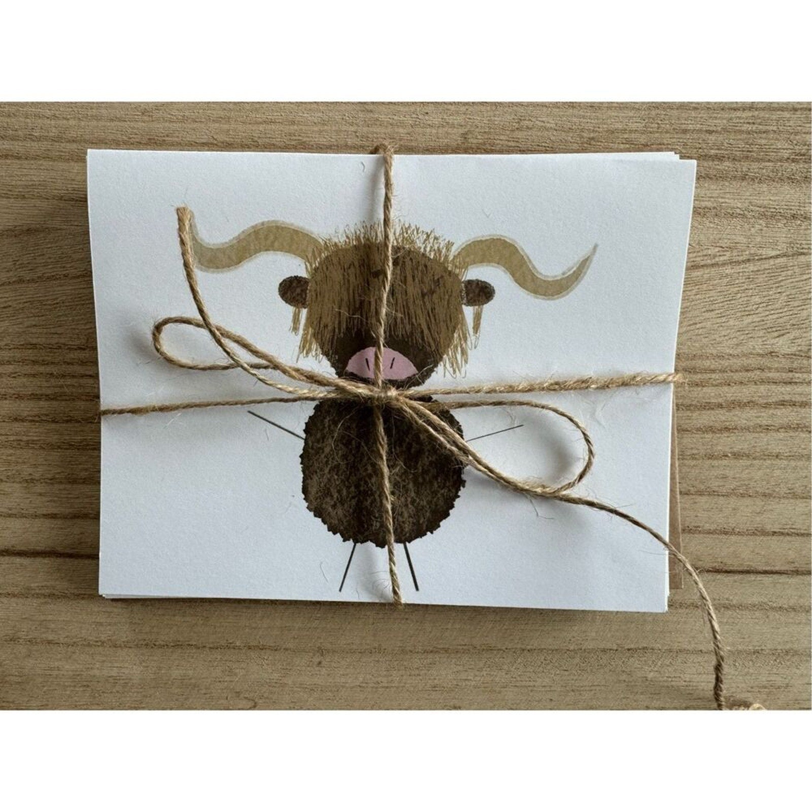 Greeting Cards Blank Cards Scottish Highland Cow Boho Gift Handmade Gift Art