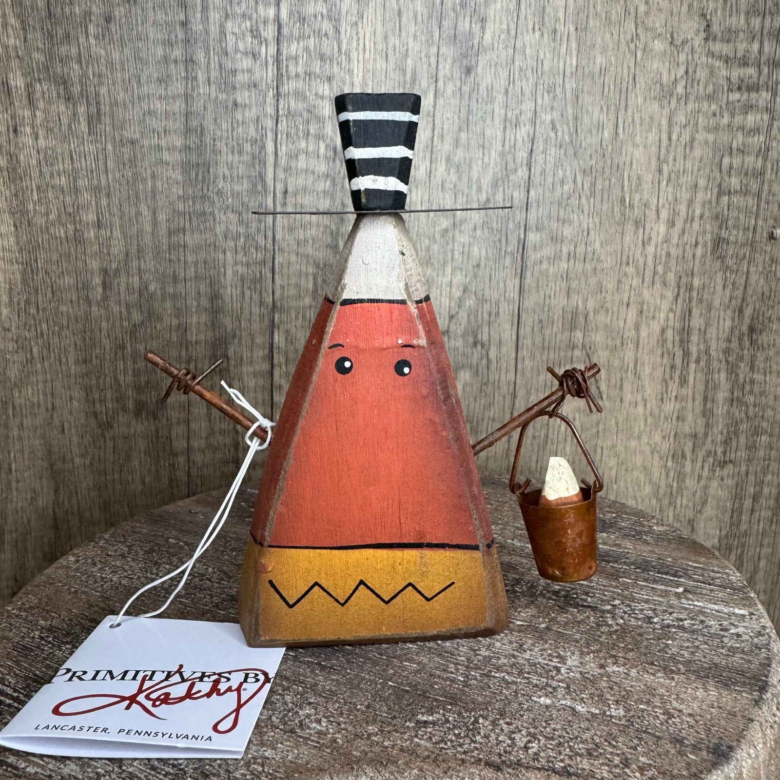 Rustic Halloween Home Decor Sitter Wood Candy Corn Fall Decoration FAST SHIP NEW