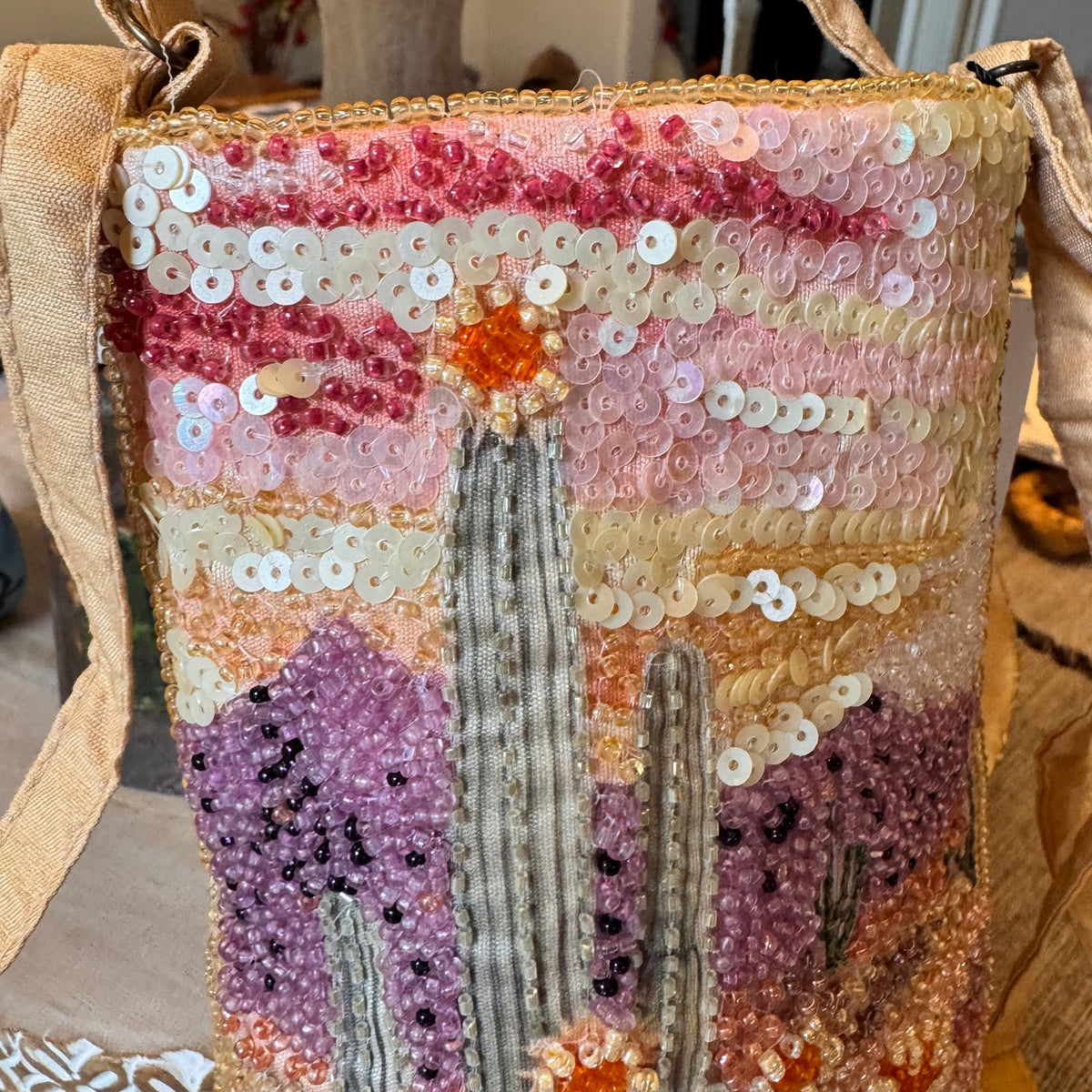 Beaded Cactus Crossbody Club Bag Phone Bag Small Night out Purse